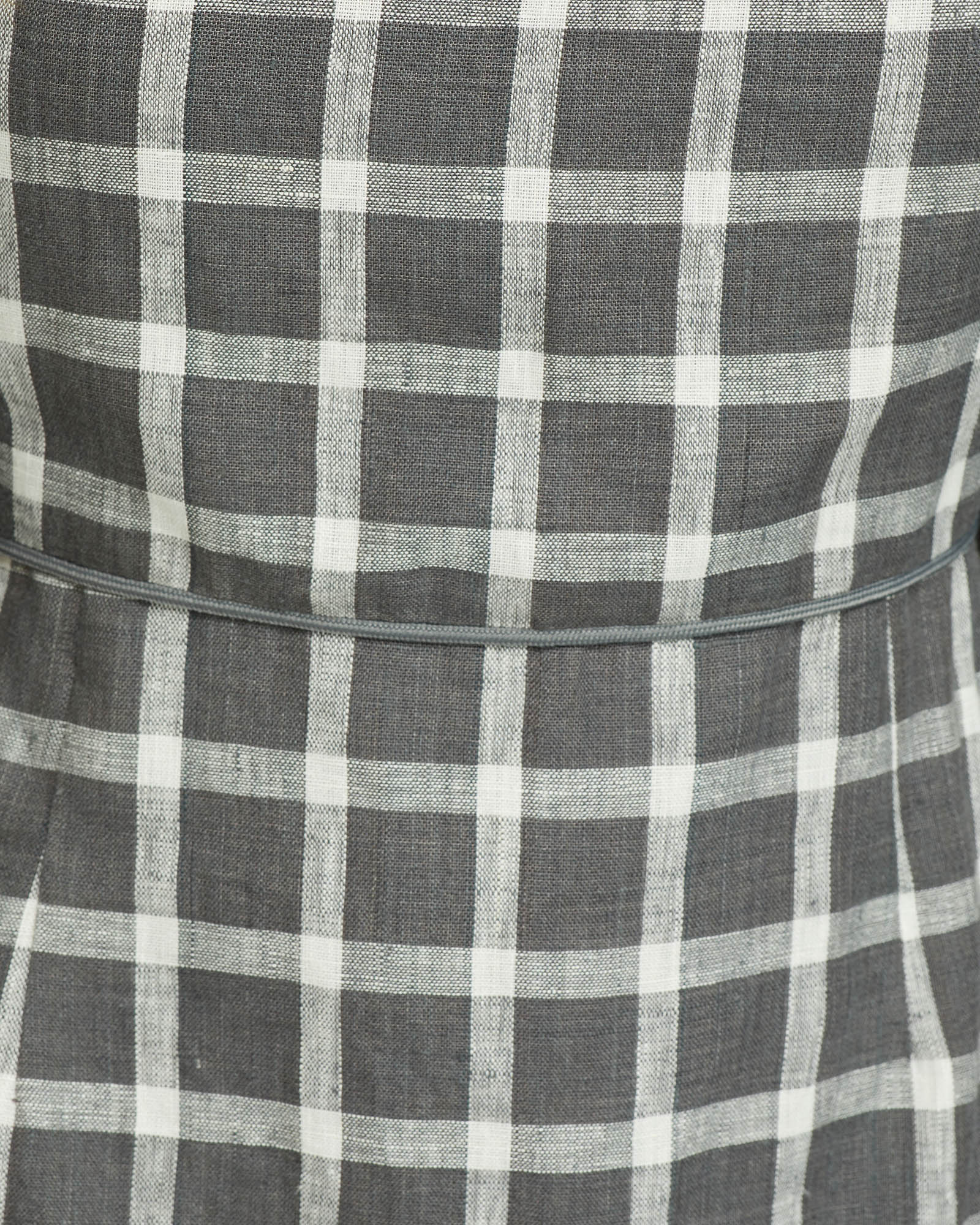 Cilly Check Linen Mini Dress - Image 6
