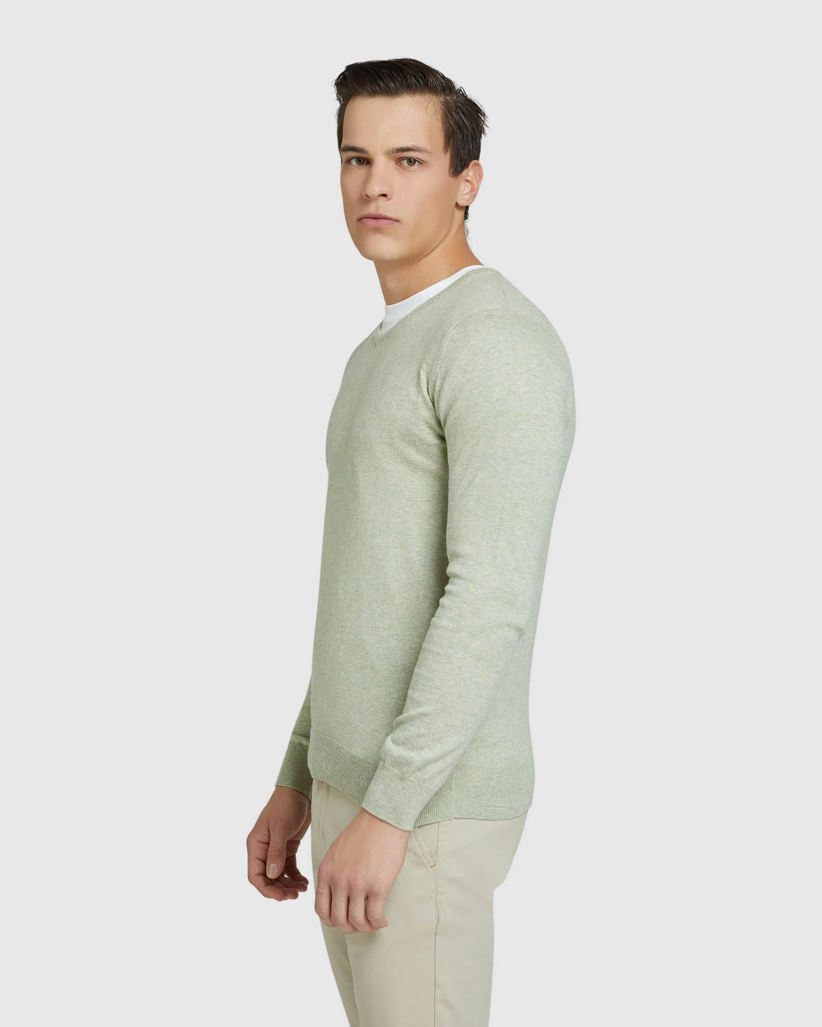 Cotton Cashmere V-Neck Pullover - Image 8