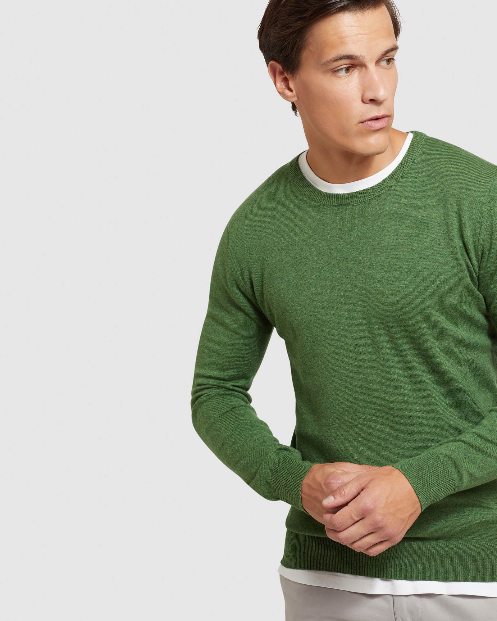 Crew Neck Cotton Cashmere Pullover - Image 10