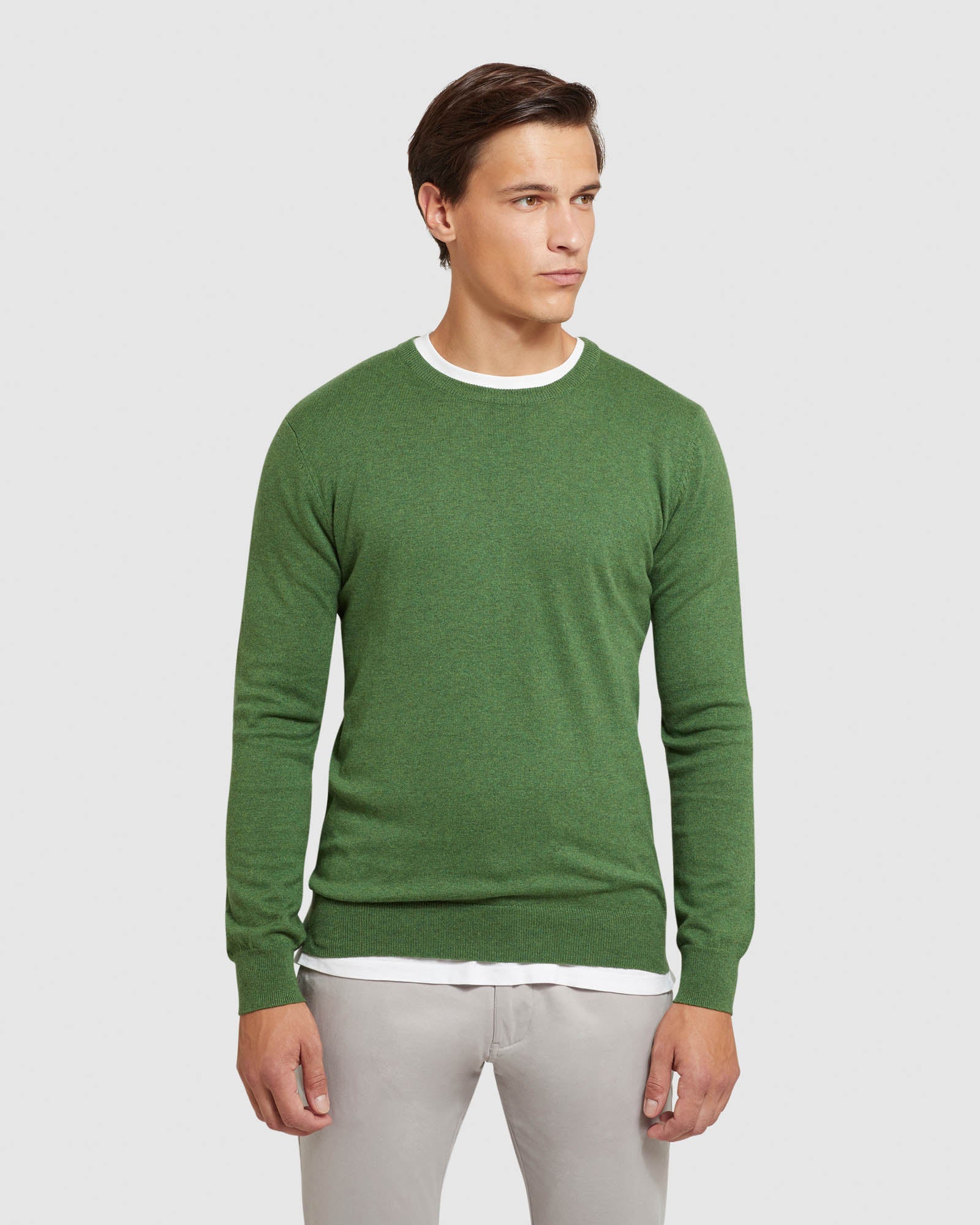 Crew Neck Cotton Cashmere Pullover - Image 13