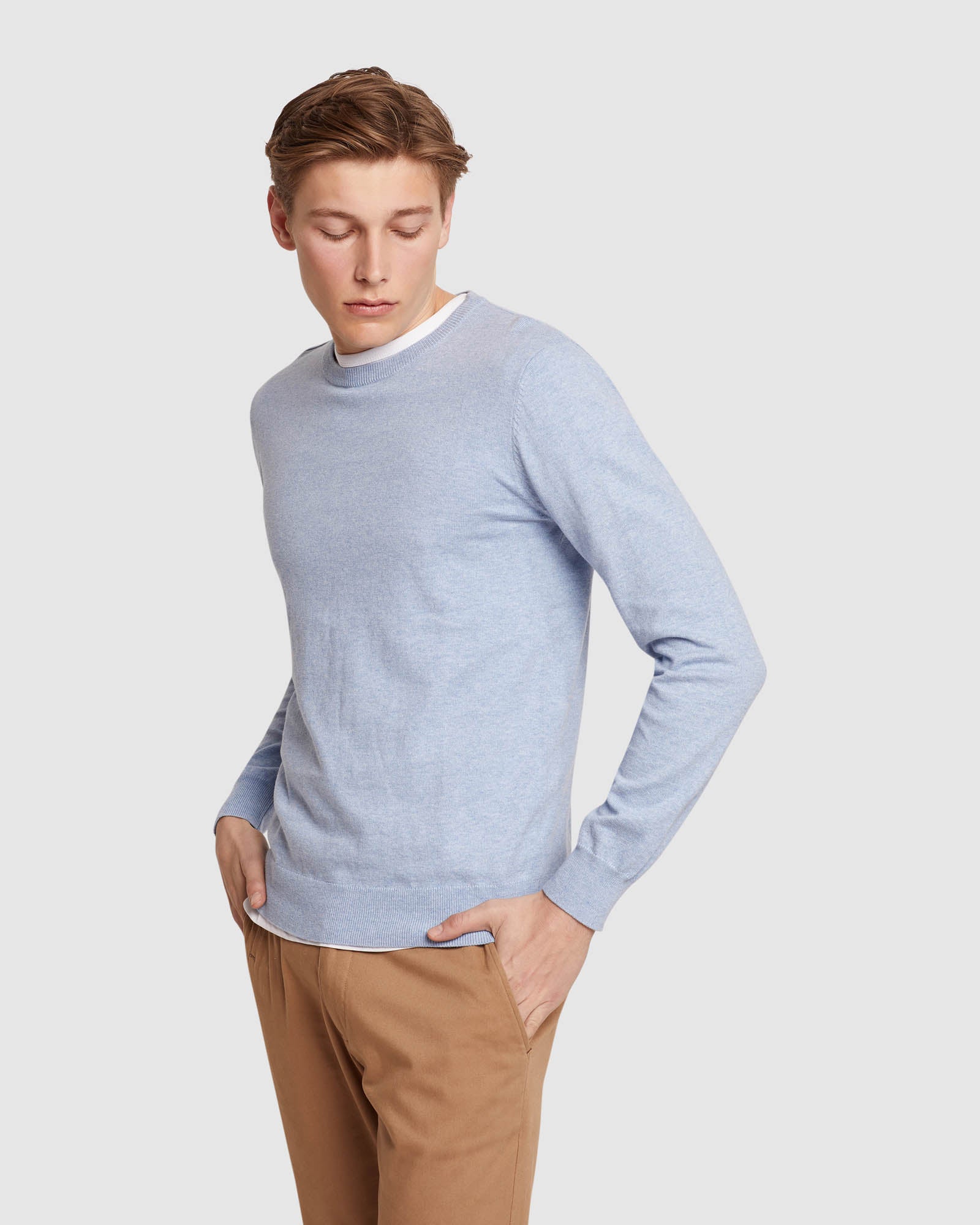 Crew Neck Cotton Cashmere Pullovr - Image 2