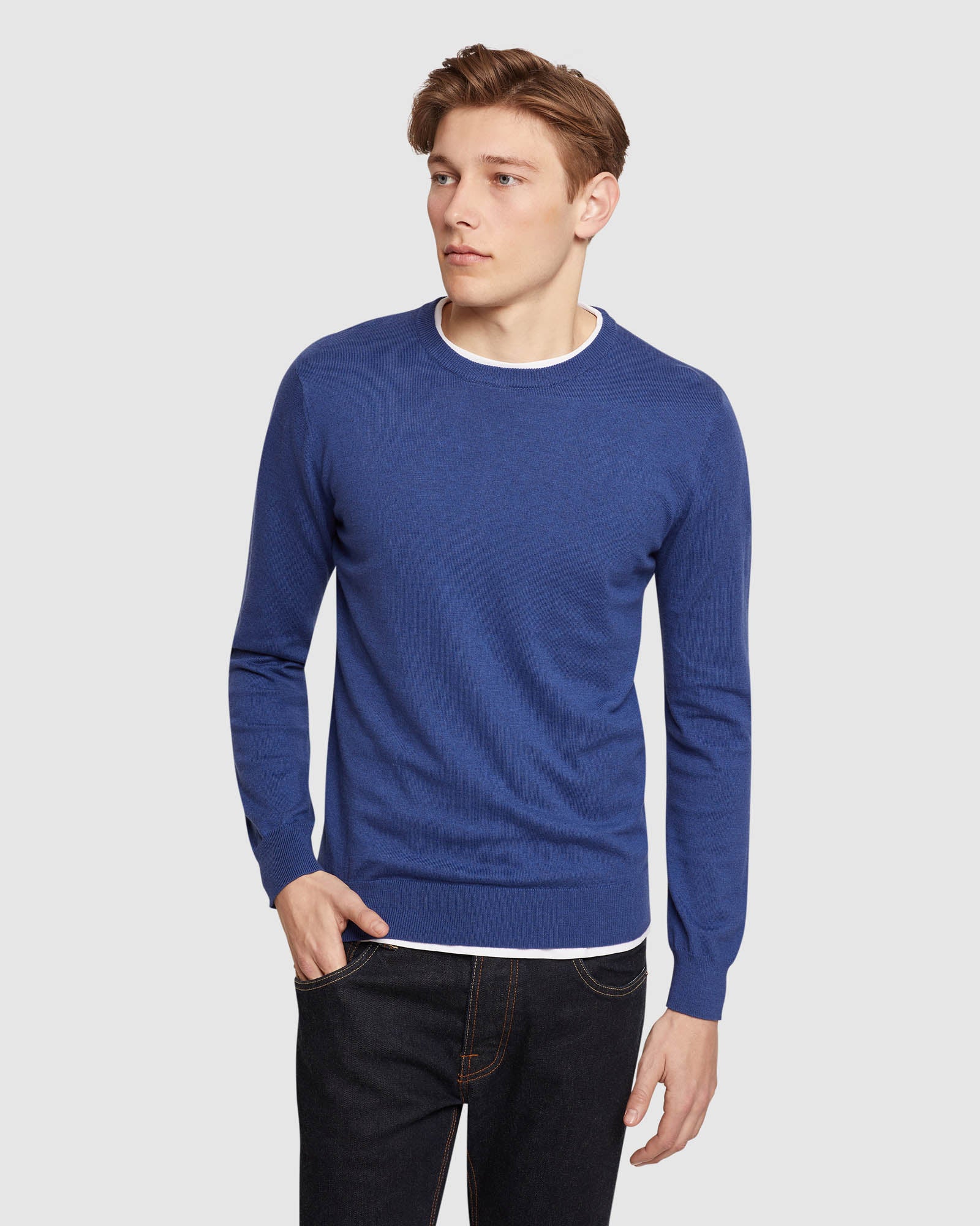 Crew Neck Cotton Cashmere Pullovr - Image 7