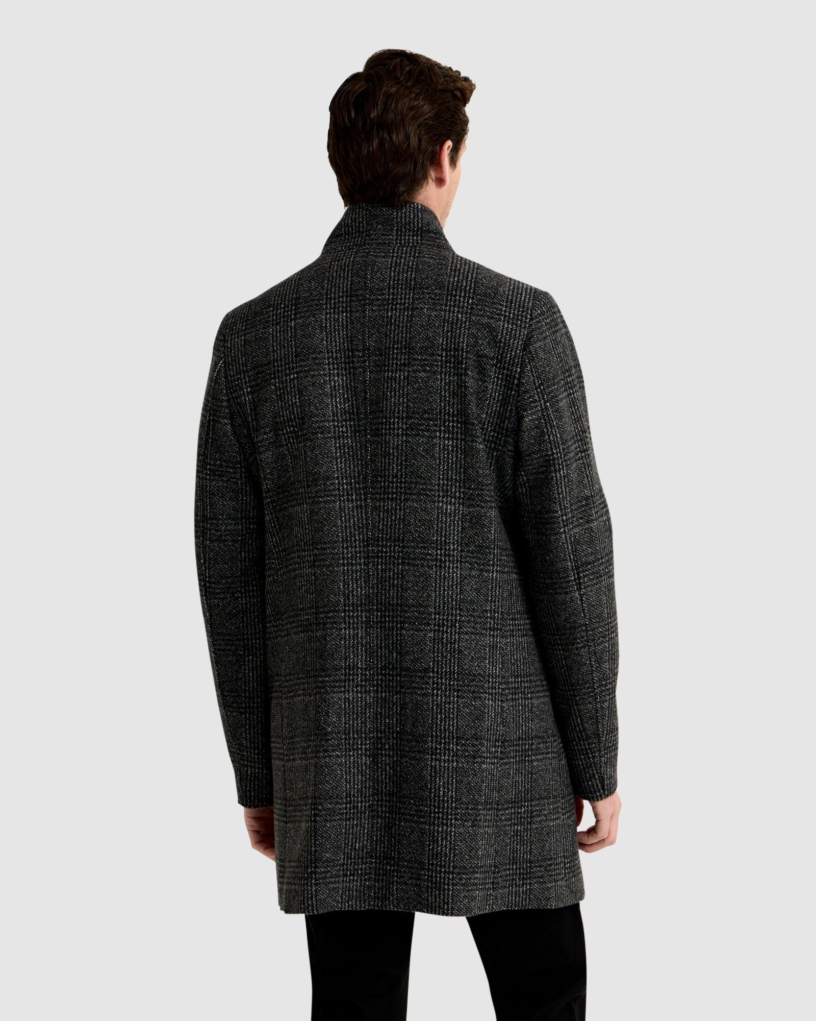 Dunbar Wool Rich Check Overcoat - Image 3