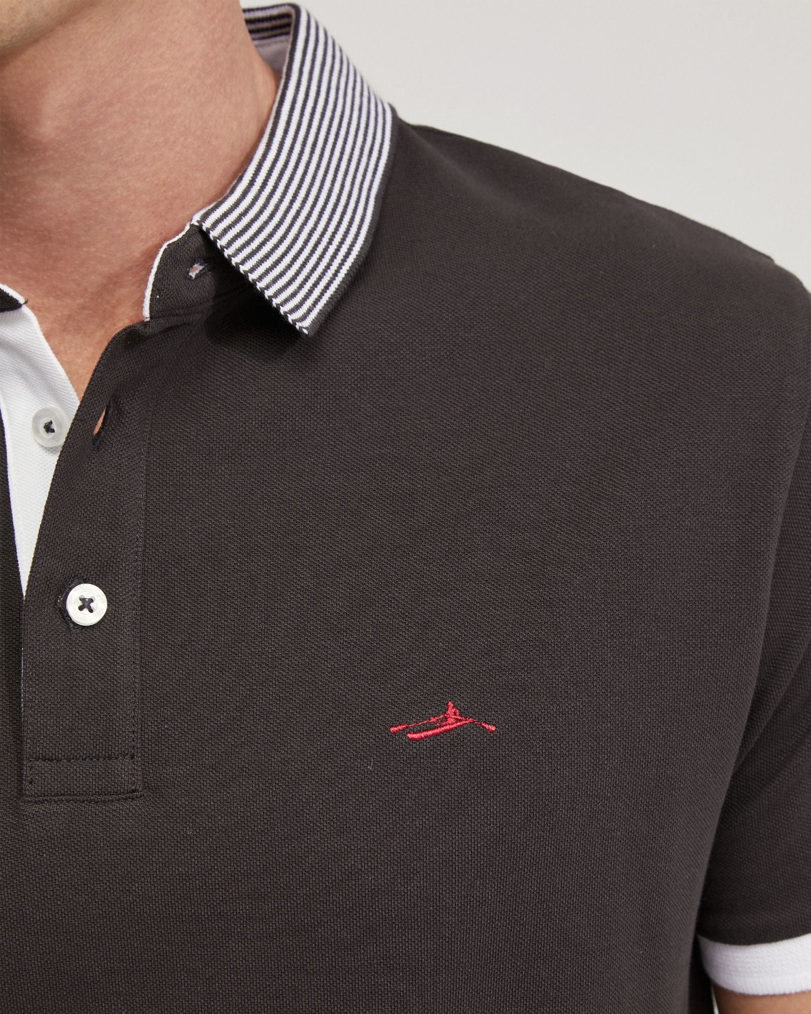 Dylan Striped Collar Pique Polo - Image 18