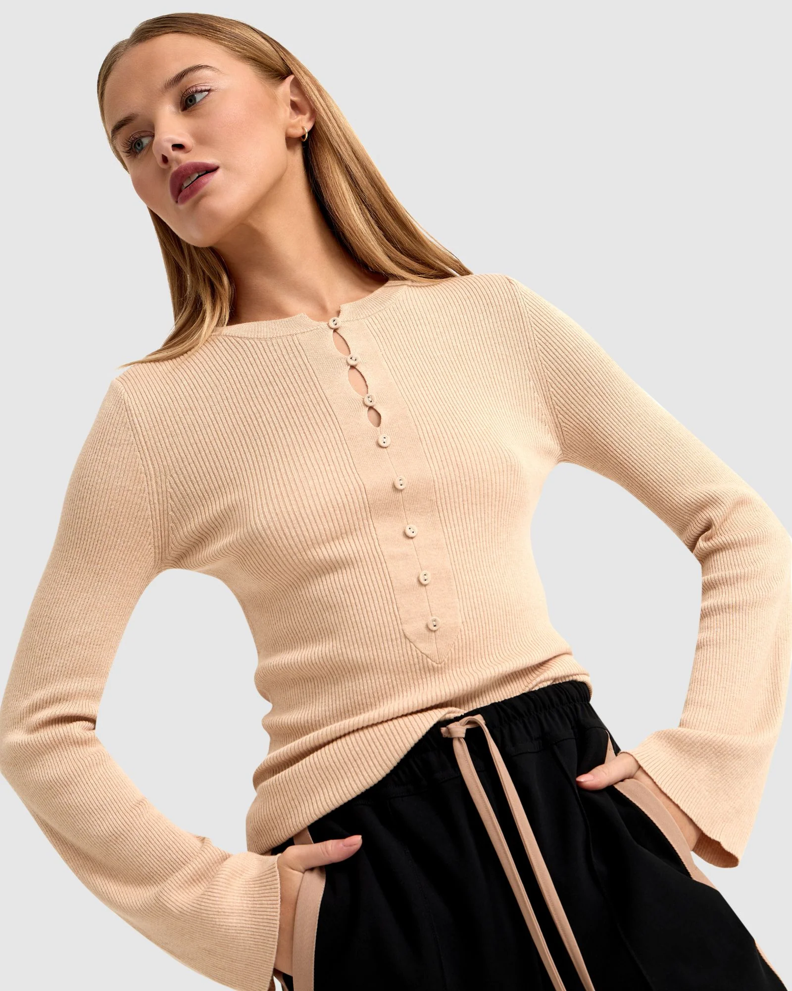 Elka Henley Knit Top - Image 10
