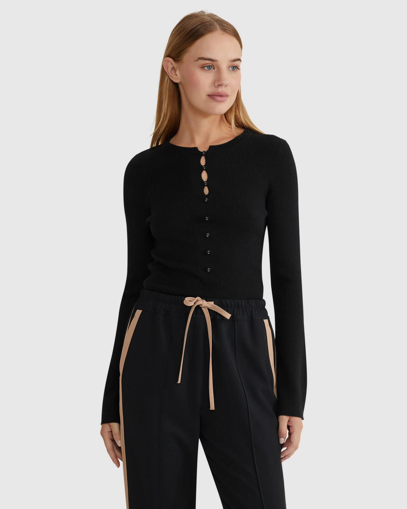 Elka Henley Knit Top - Image 2