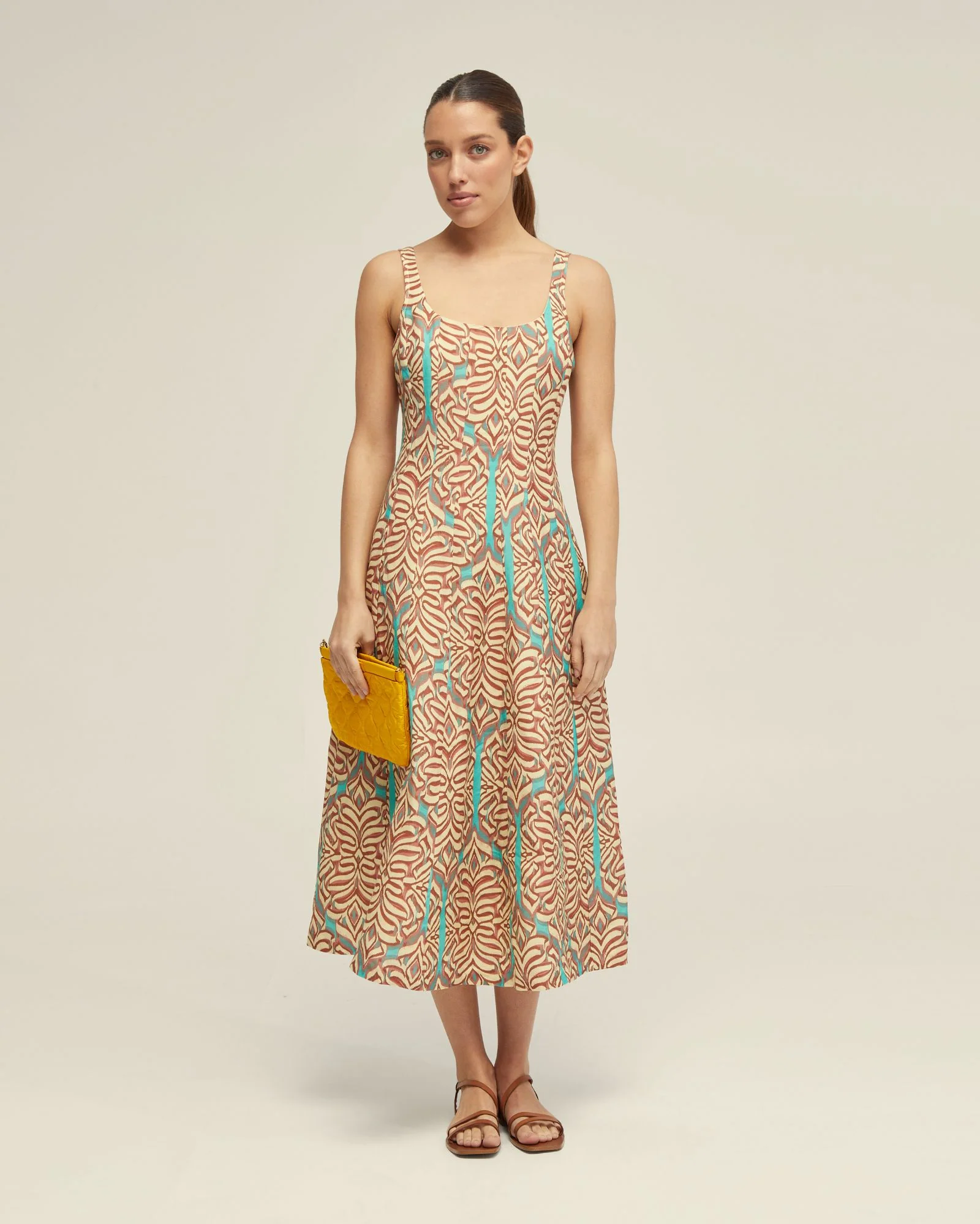 Elodie Linen Blend Printed Dress