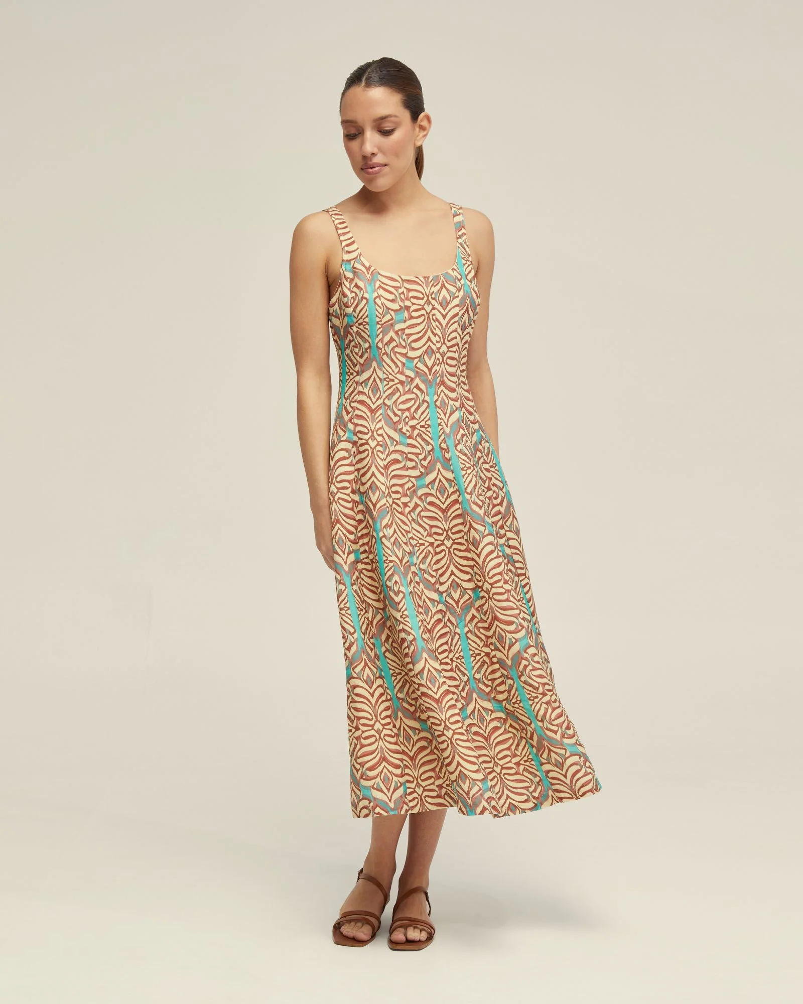 Elodie Linen Blend Printed Dress - Image 2