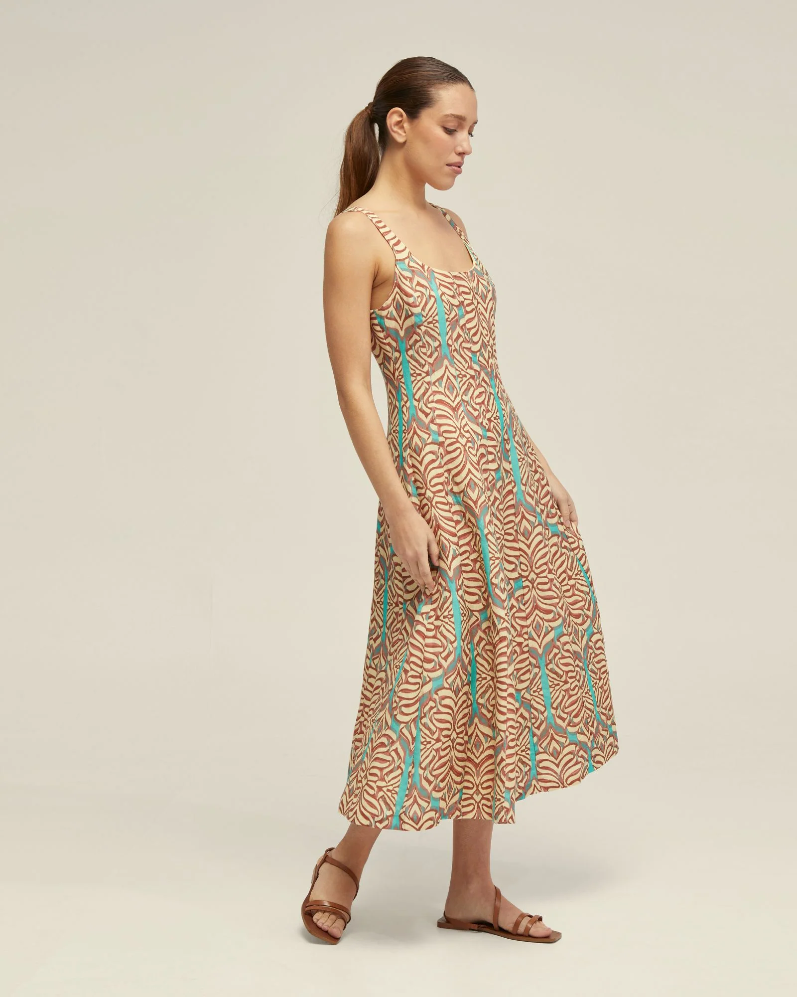Elodie Linen Blend Printed Dress - Image 4