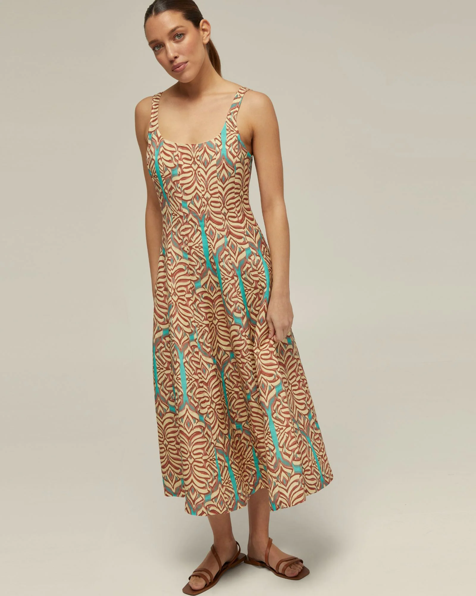 Elodie Linen Blend Printed Dress - Image 5