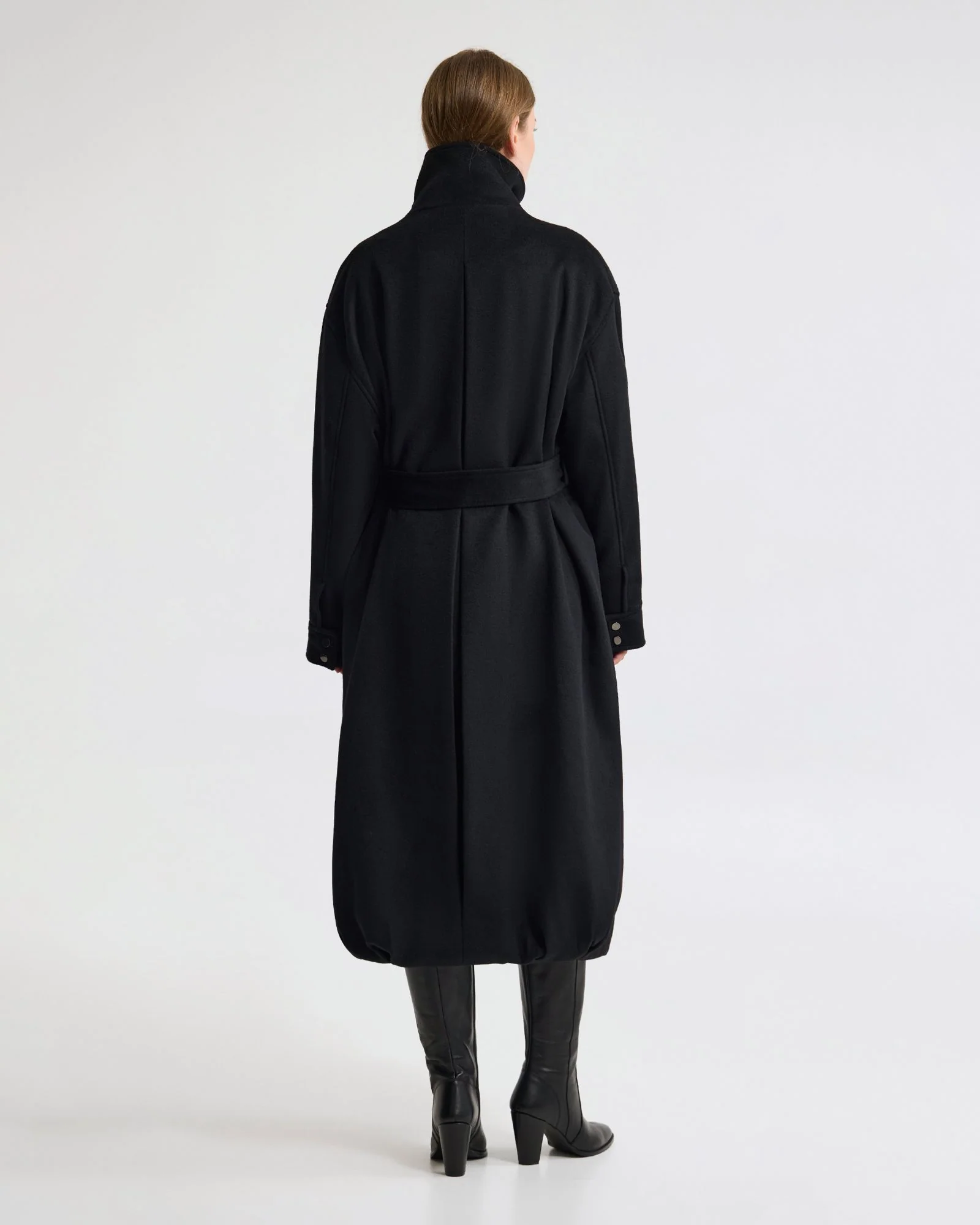 Emily Funnel Collar Wool Blend Coat - Image 4