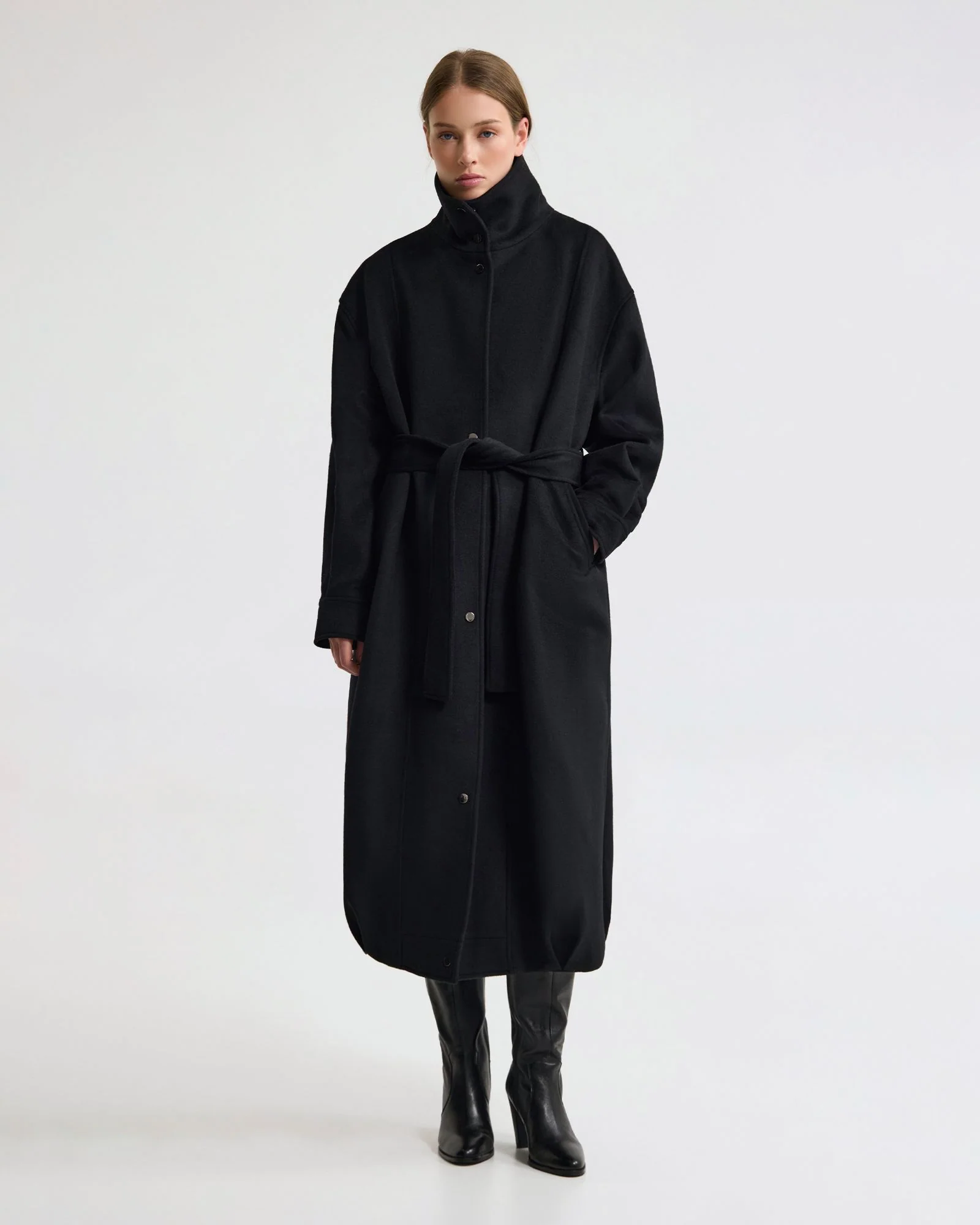 Emily Funnel Collar Wool Blend Coat - Image 5
