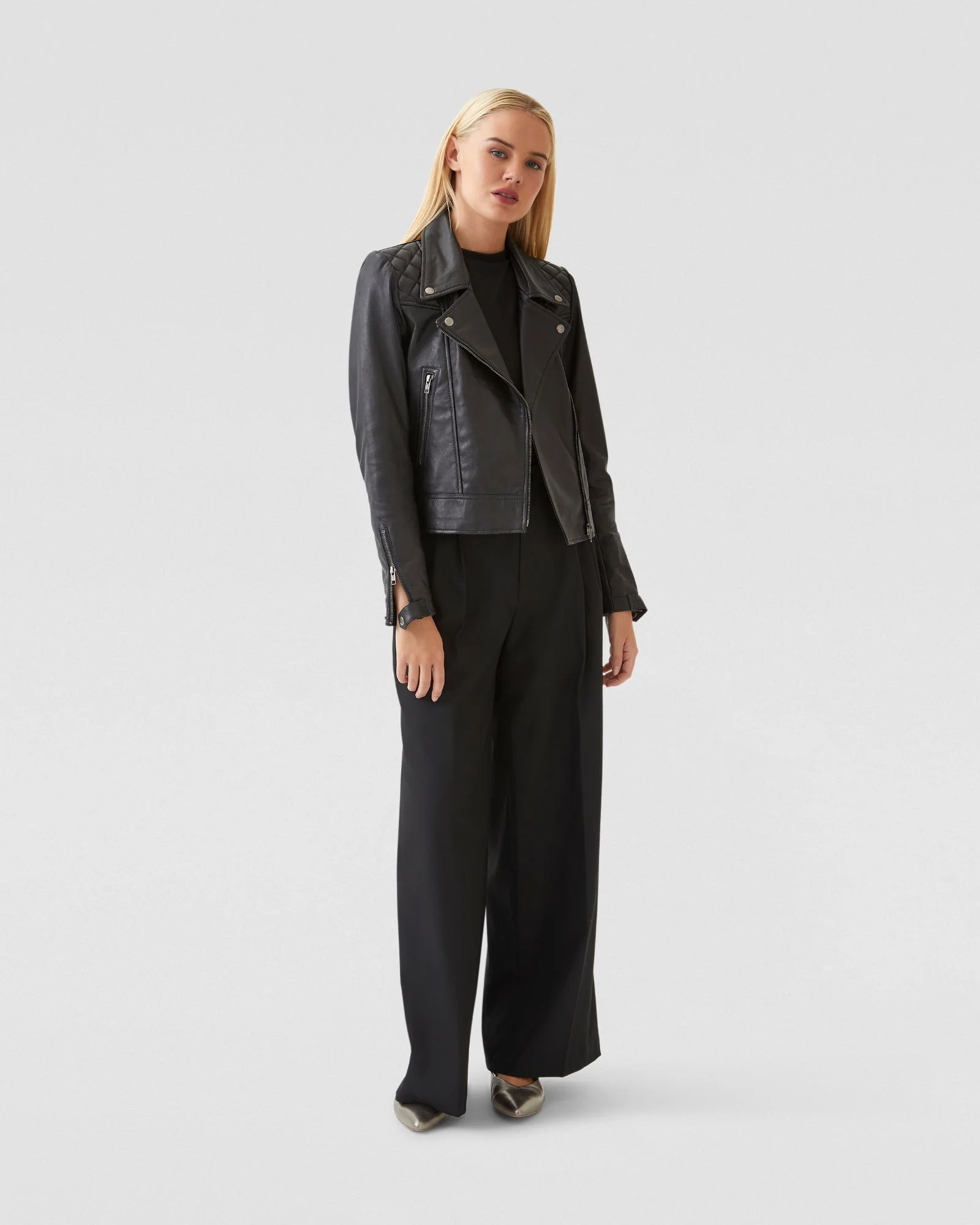 Emma Biker Leather Jacket - Image 5