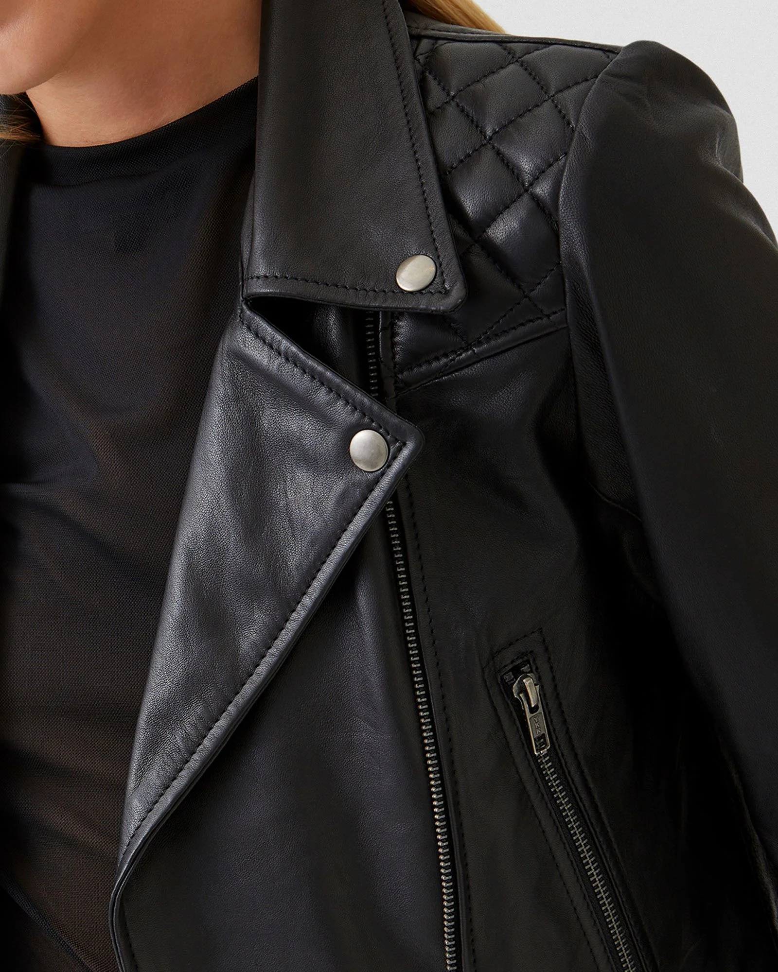 Emma Biker Leather Jacket - Image 6
