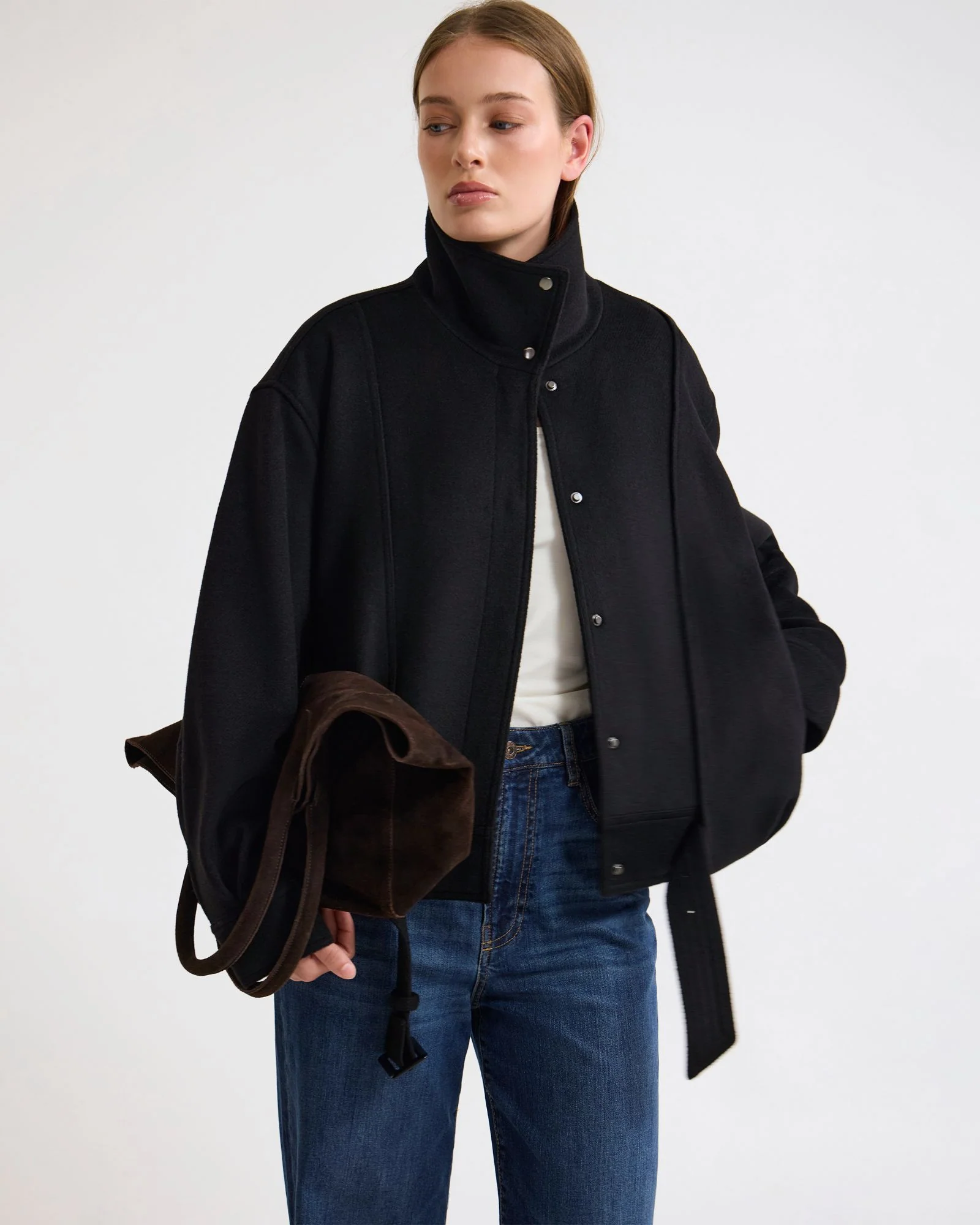Emma Wool Blend Funnel Trm Jacket - Image 6