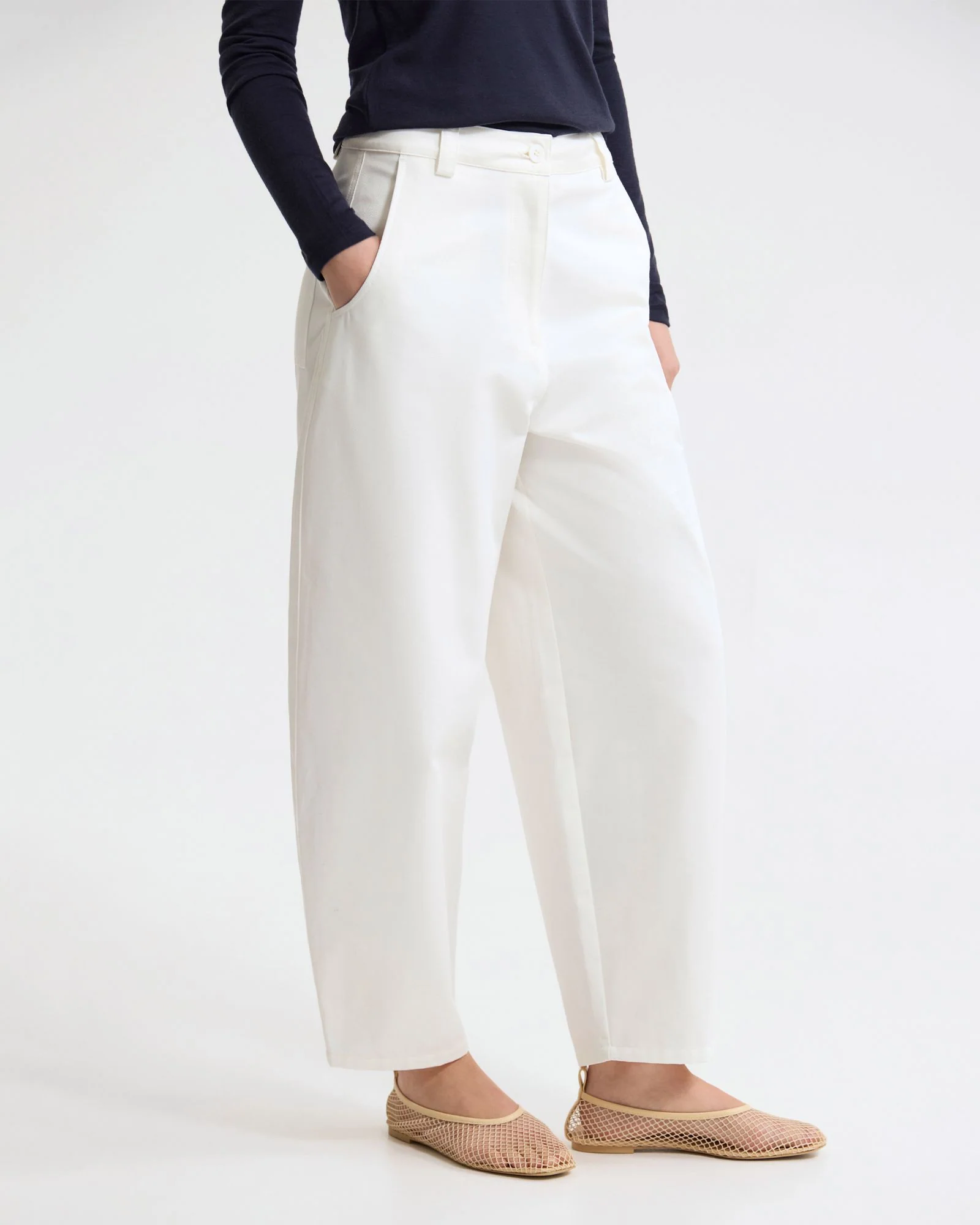 Etta Barrel Leg Cotton Pant - Image 11
