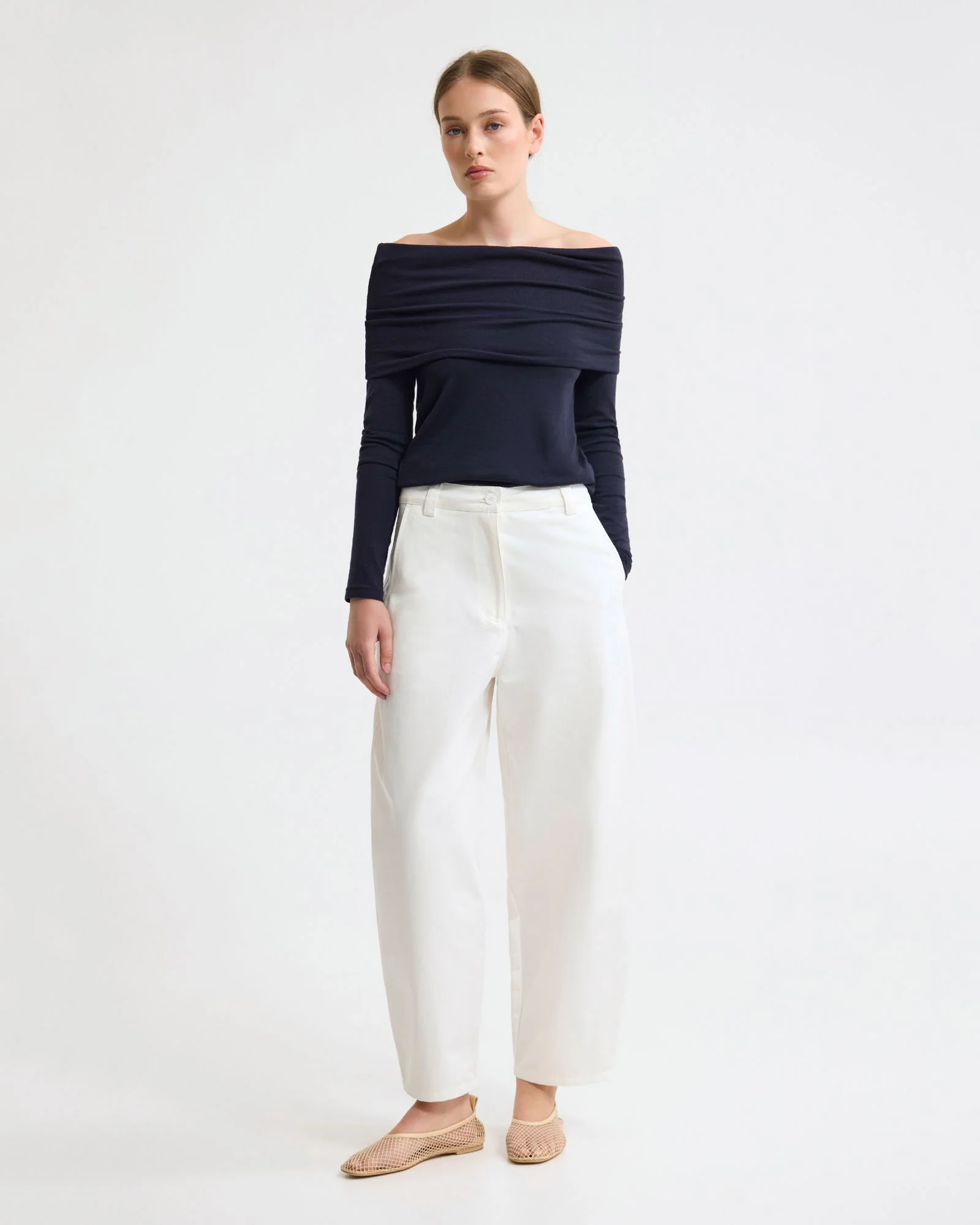 Etta Barrel Leg Cotton Pant - Image 14