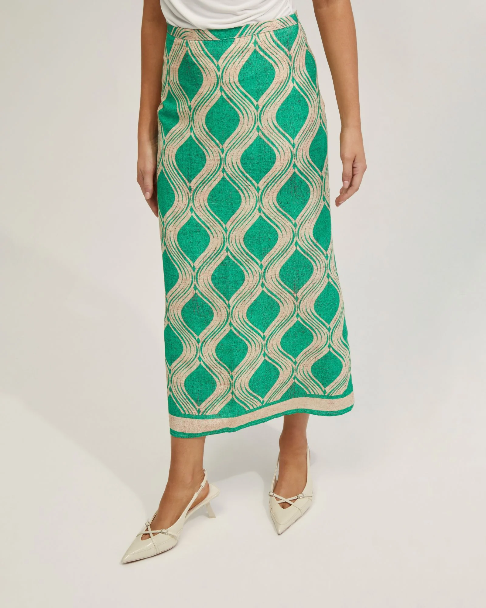 Grechen Linen Blend Printed Skirt - Image 4