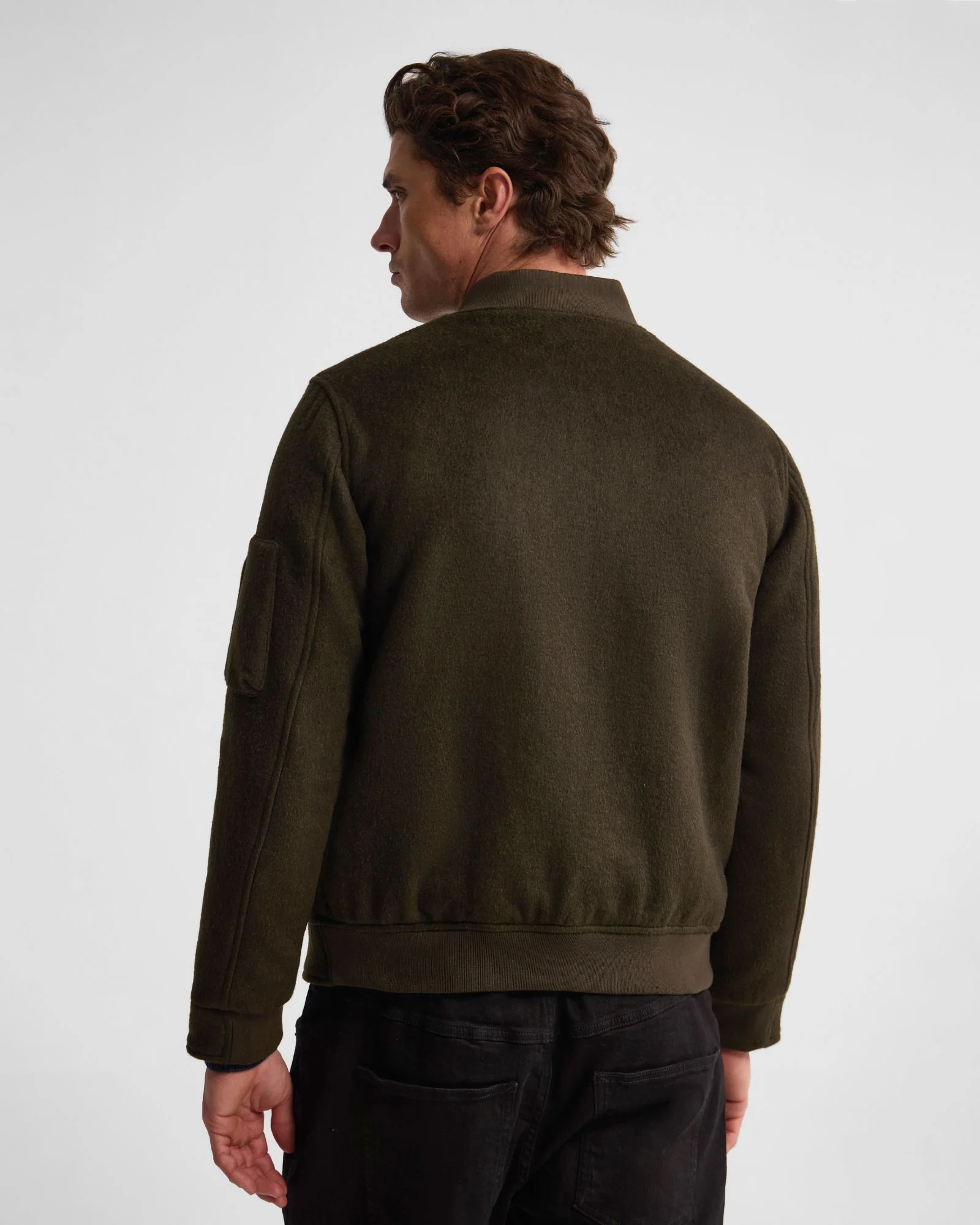 Hamish Wool Blend Bomber Jacket - Image 3
