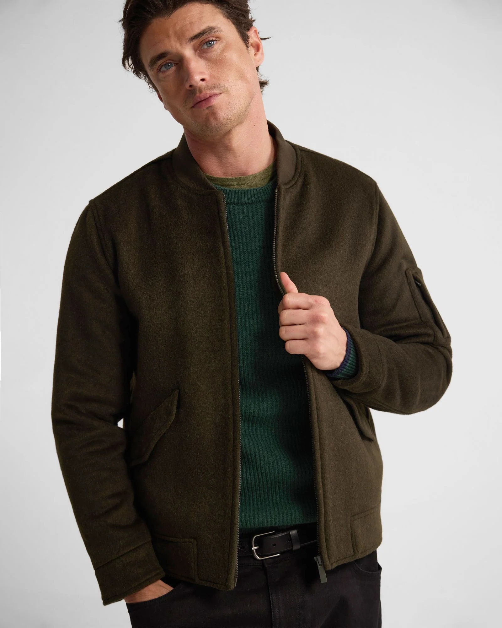 Hamish Wool Blend Bomber Jacket - Image 4