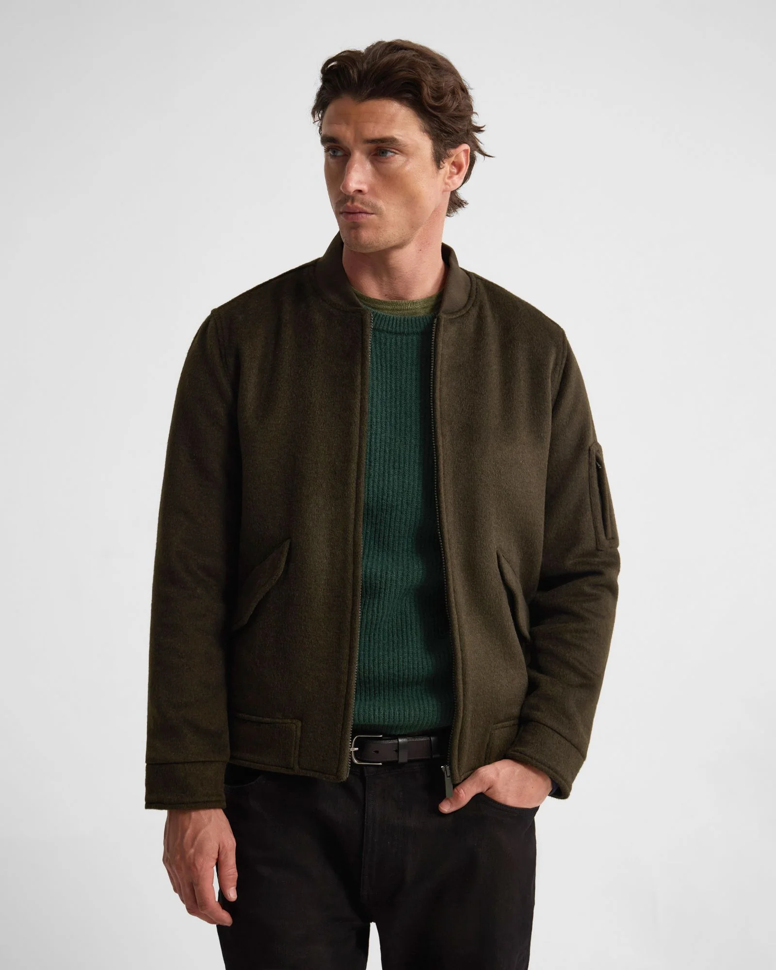 Hamish Wool Blend Bomber Jacket - Image 5