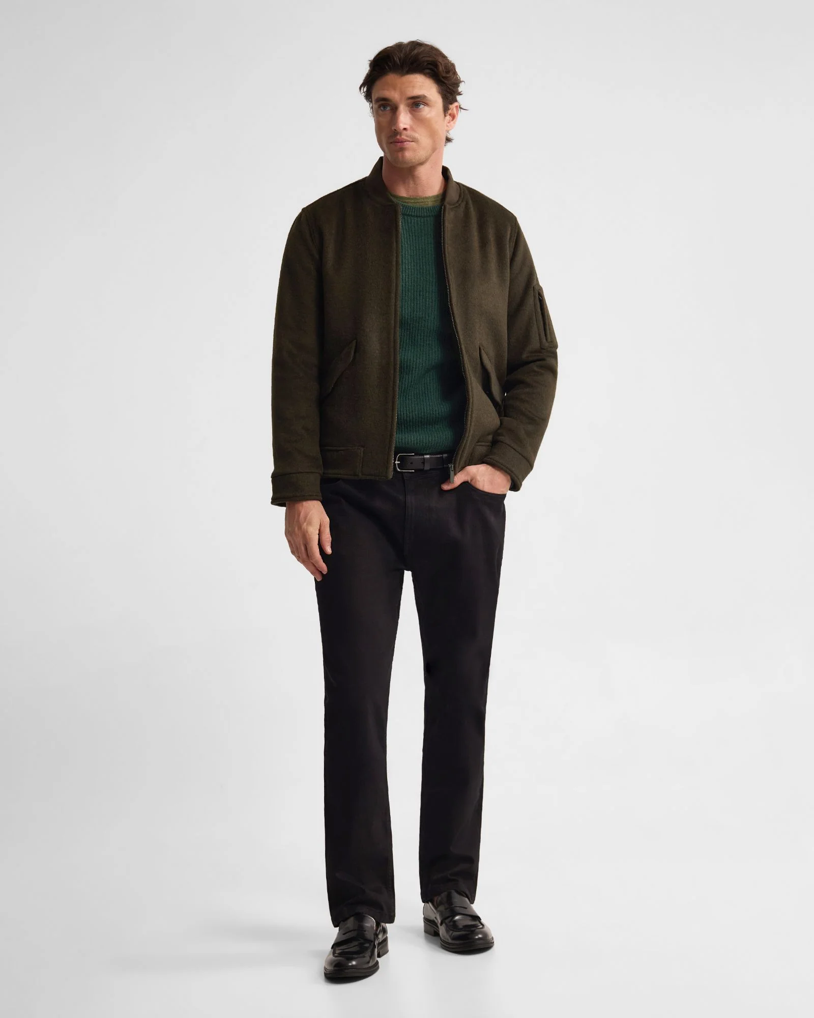 Hamish Wool Blend Bomber Jacket - Image 7