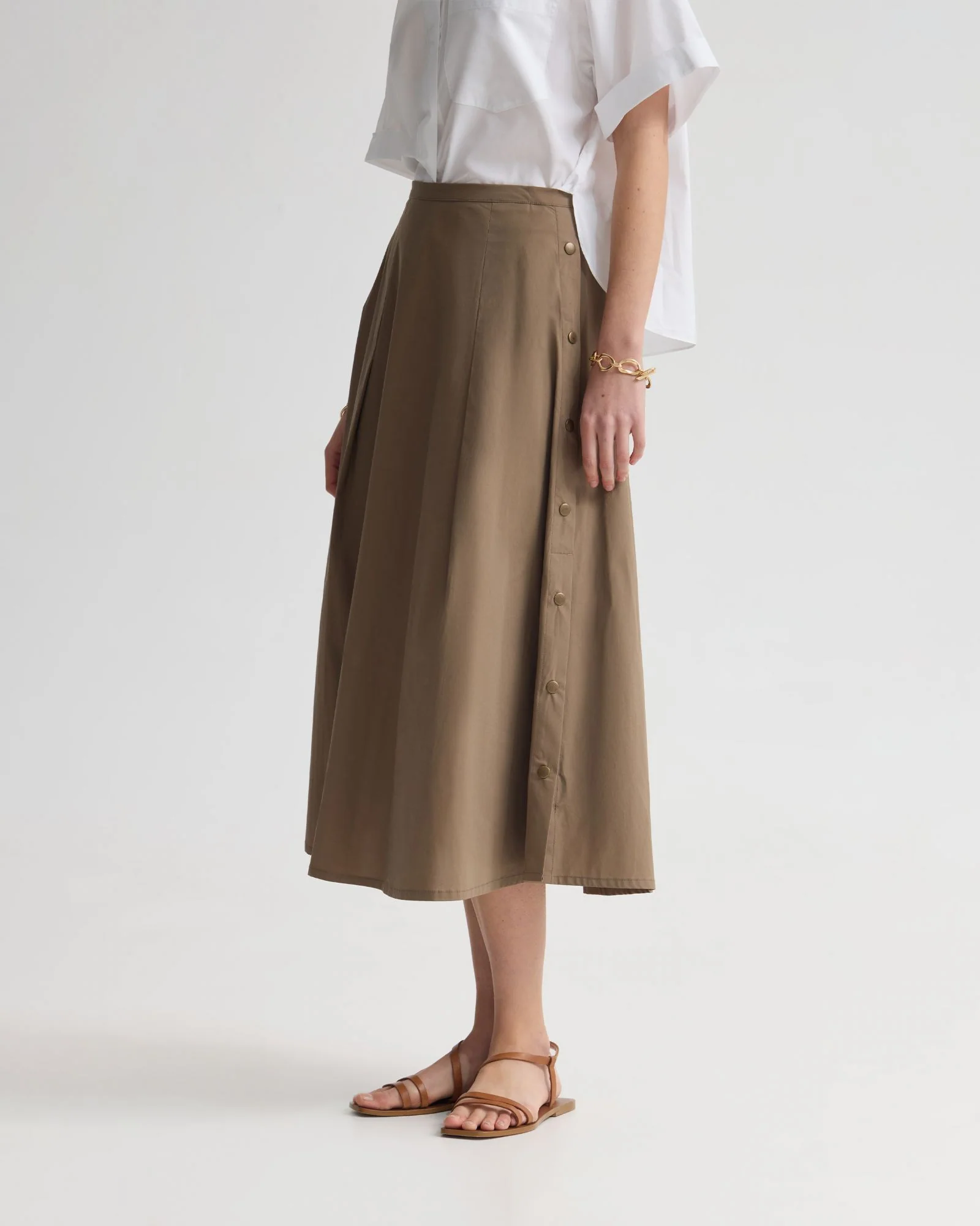 Harlow Snap Midi Skirt - Image 2