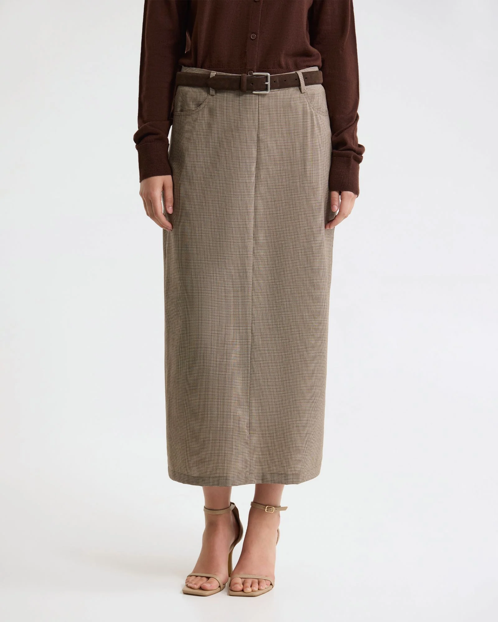 Harper Pure Wool Column Skirt - Image 2