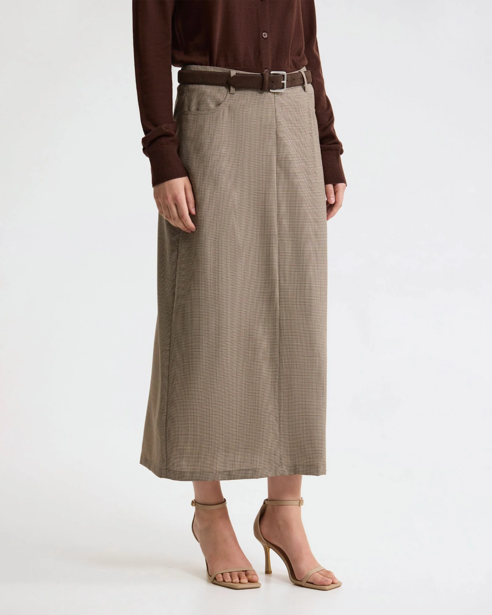 Harper Pure Wool Column Skirt - Image 3