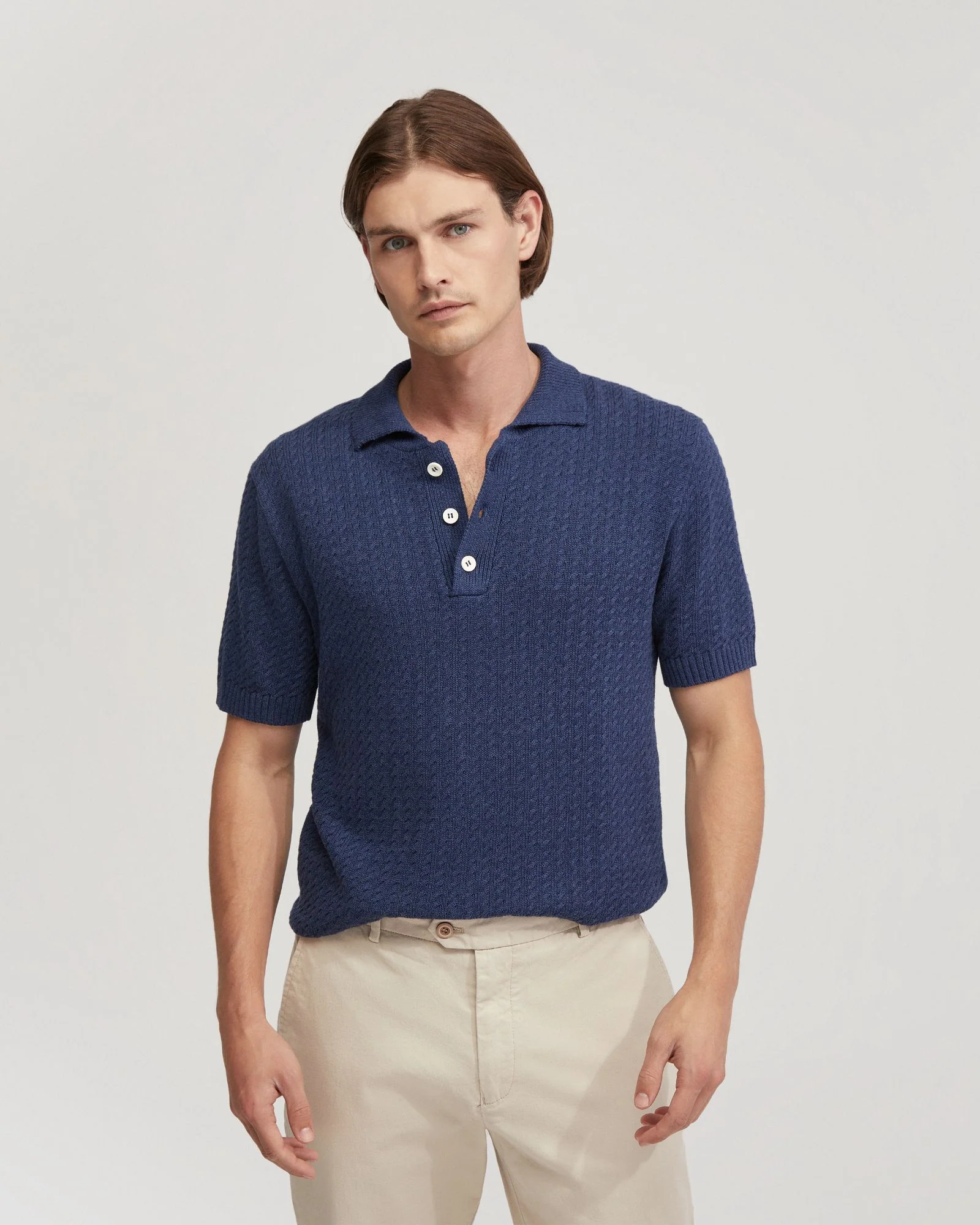 Harrison Cable Knit Polo