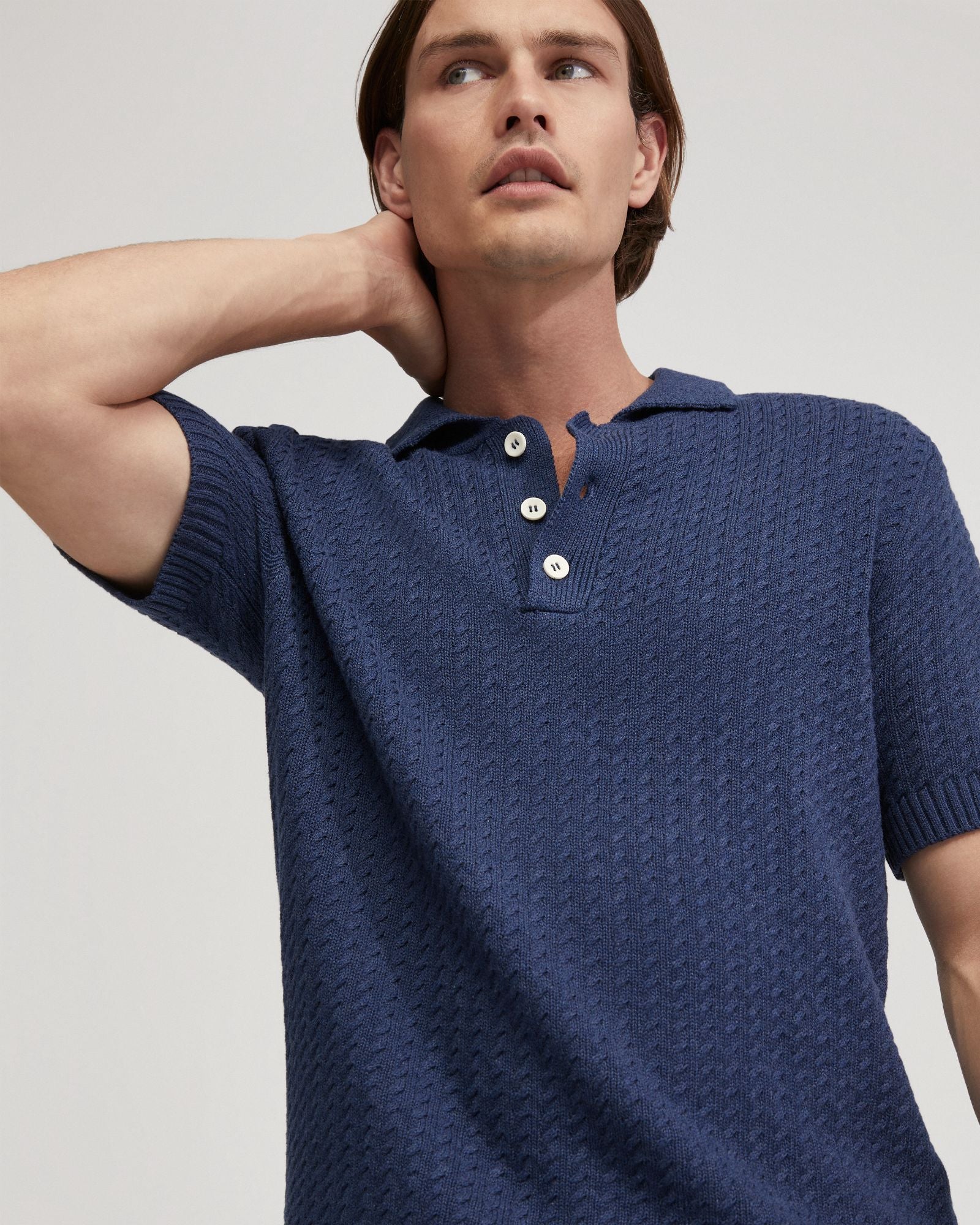 Harrison Cable Knit Polo - Image 4
