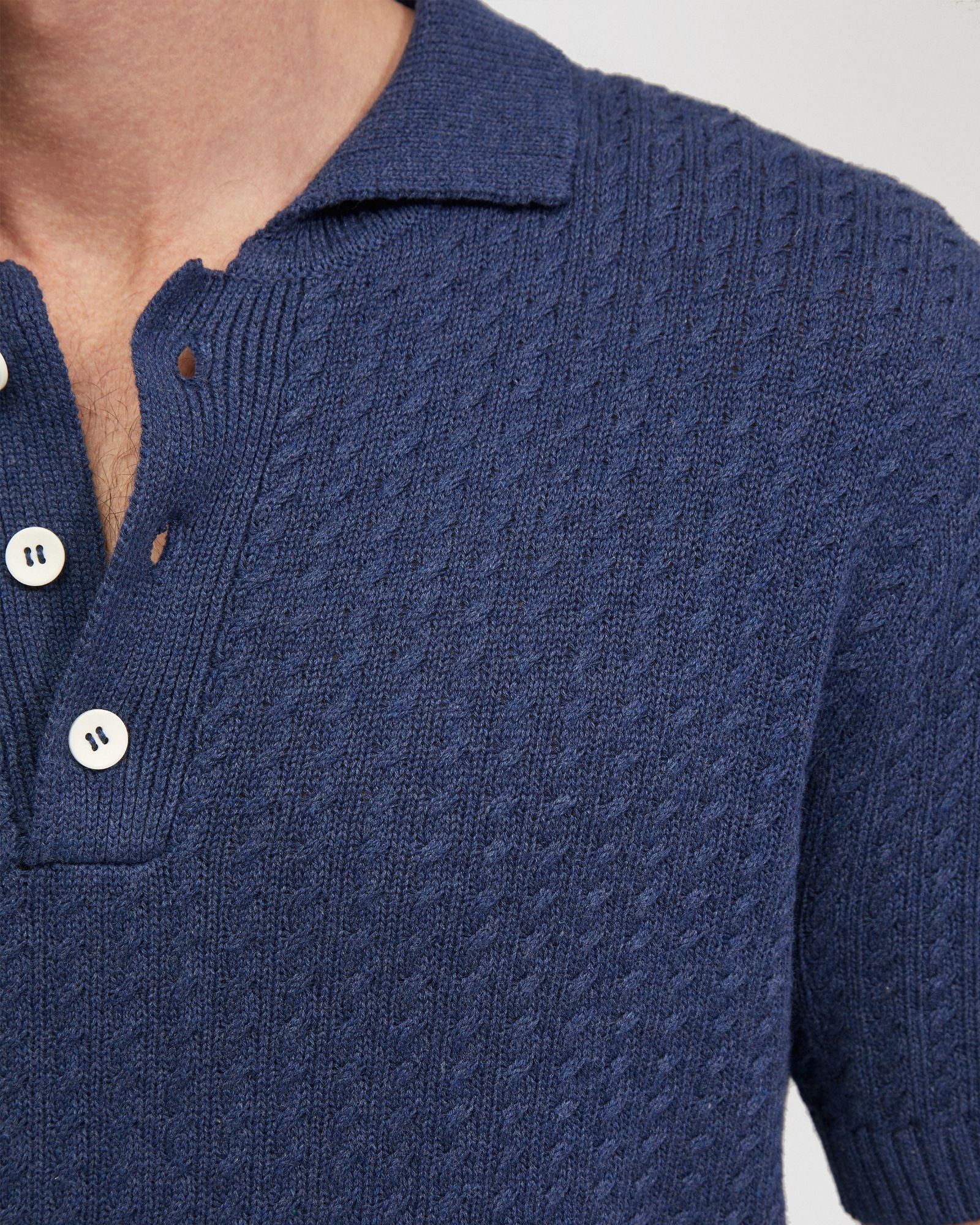 Harrison Cable Knit Polo - Image 6