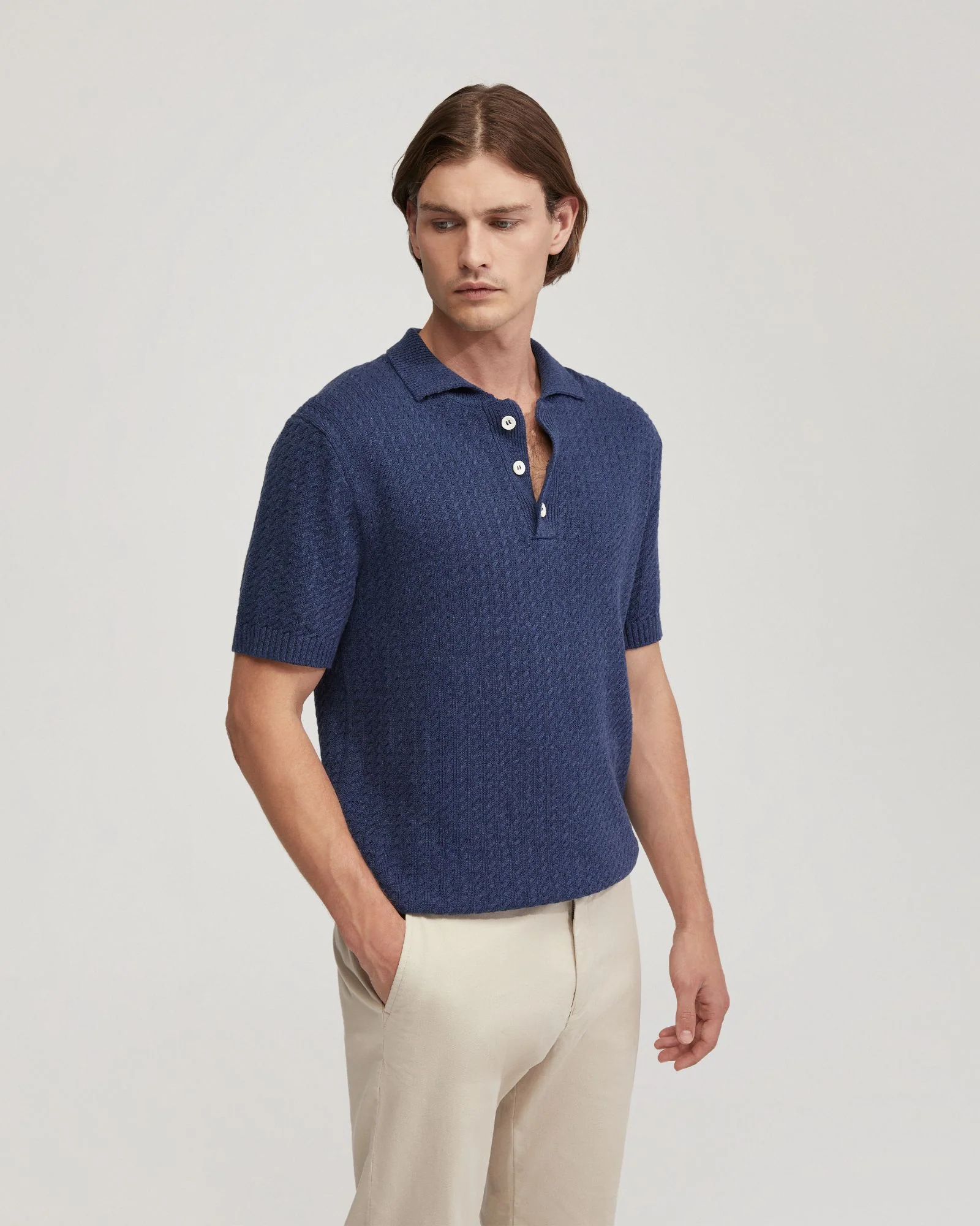 Harrison Cable Knit Polo - Image 7