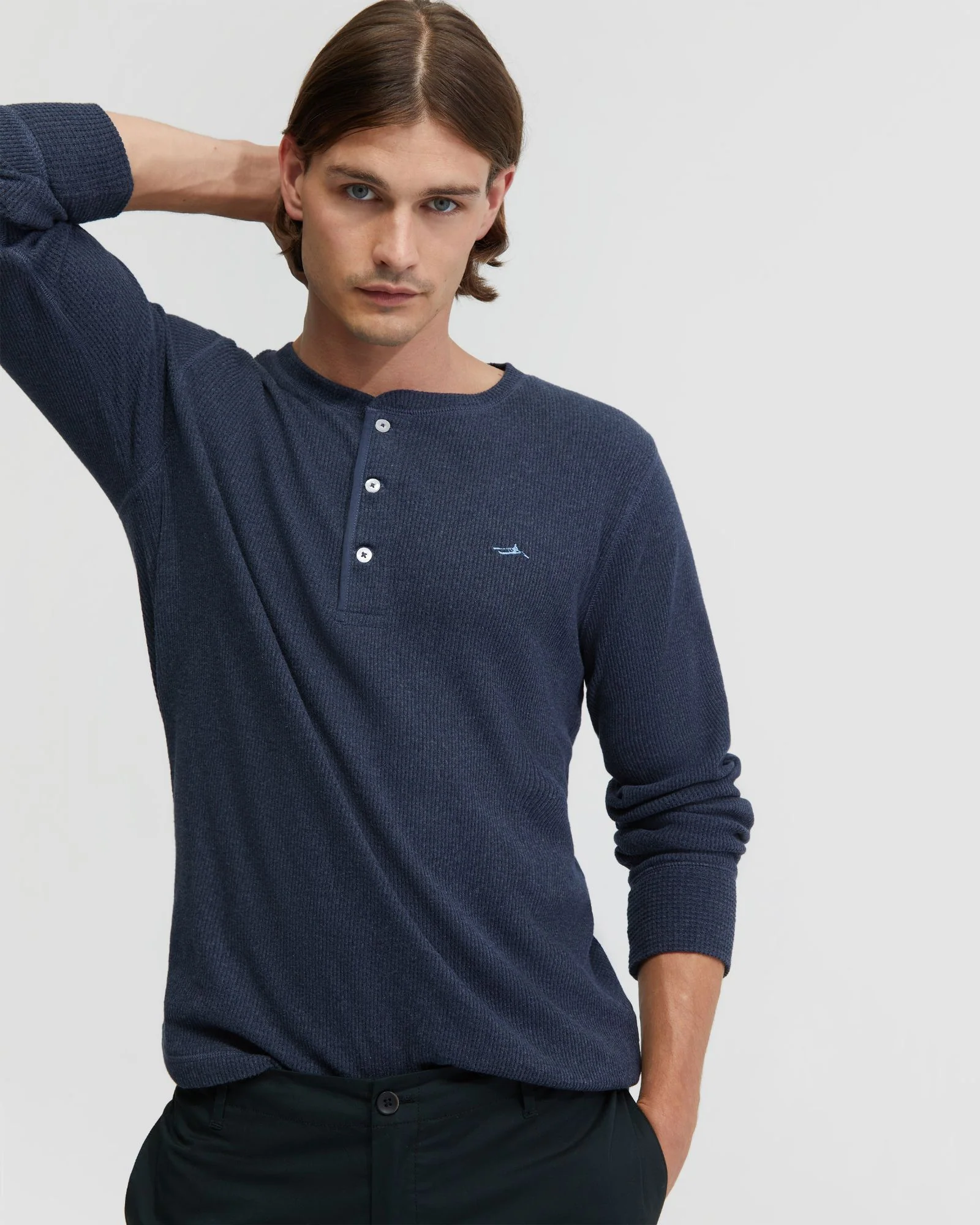 Henry Organic Cotton Waffle Long Sleeve Tee - Image 4