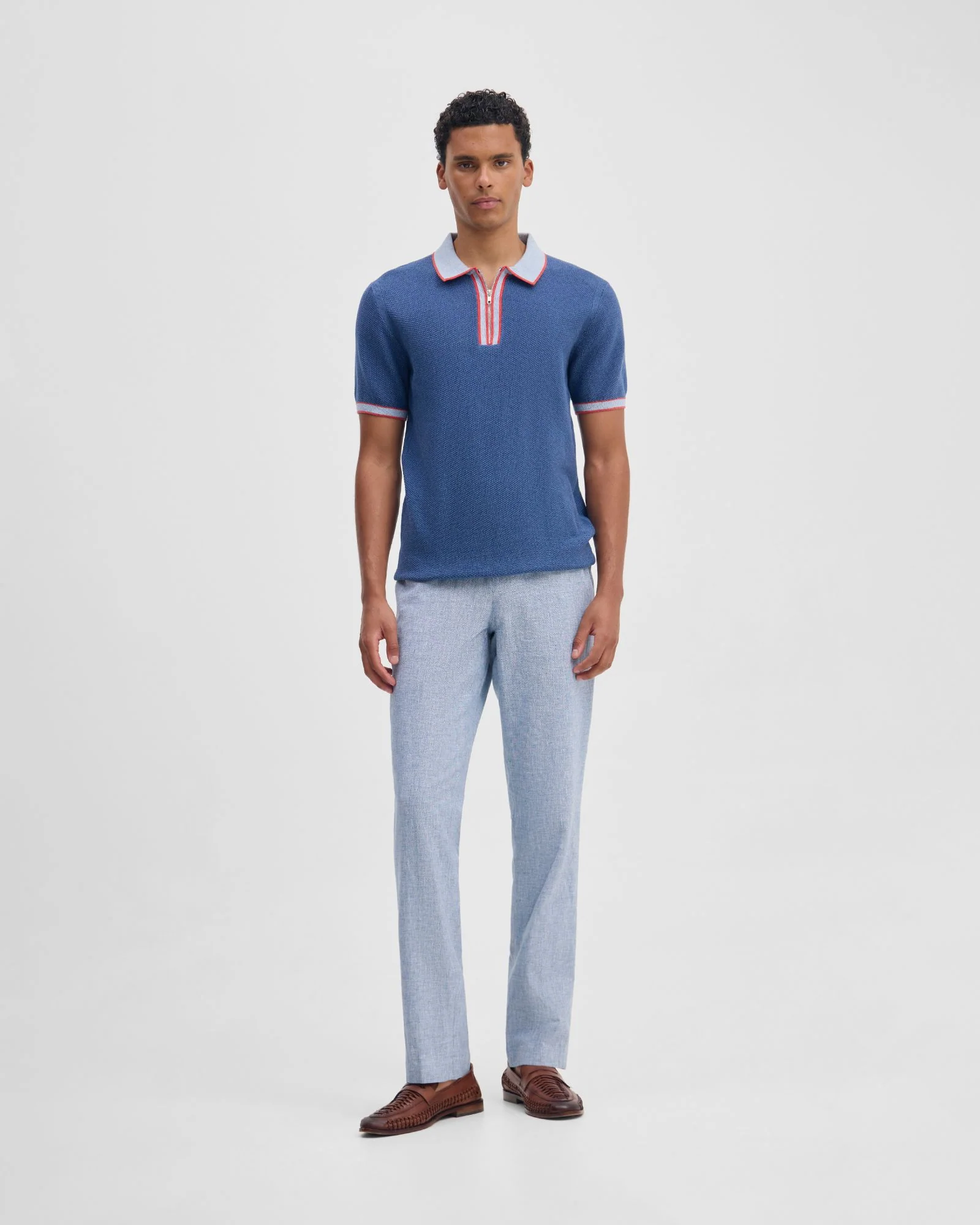 Holden Zip Neck Knitted Polo - Image 2