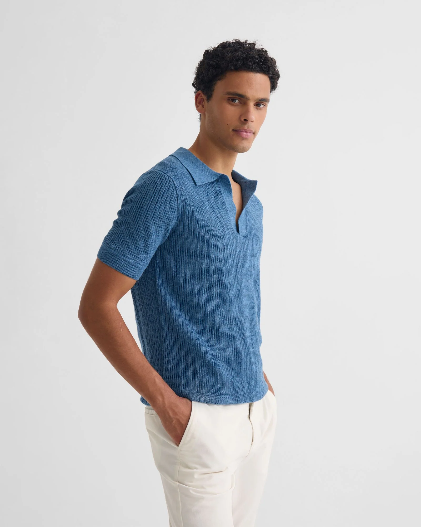 Huck Lined Knitted Polo - Image 3