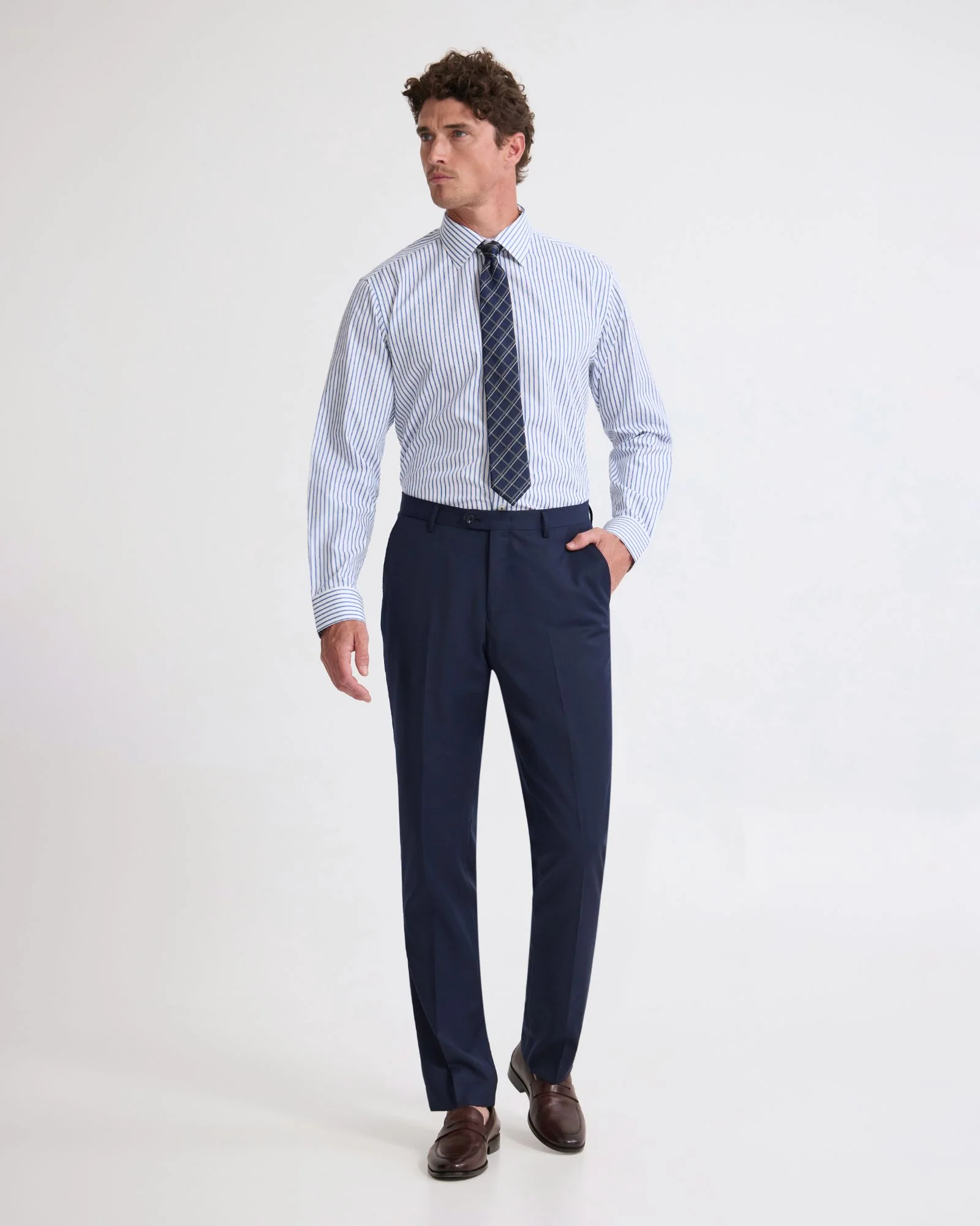 Islington Classic Fit Stripe Shirt - Image 9