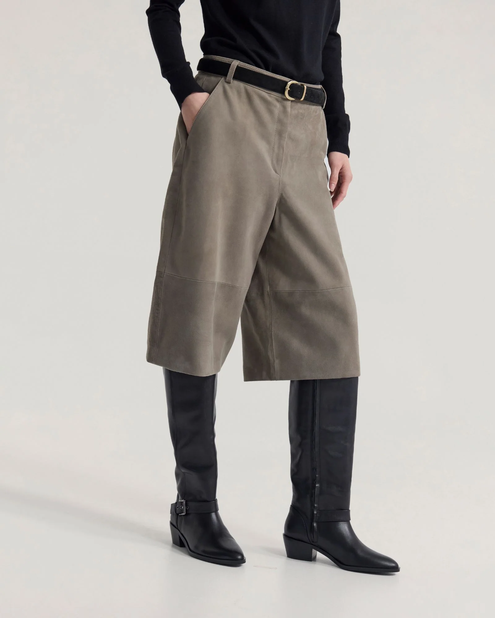 Kiera Suede Bermuda Shorts - Image 3