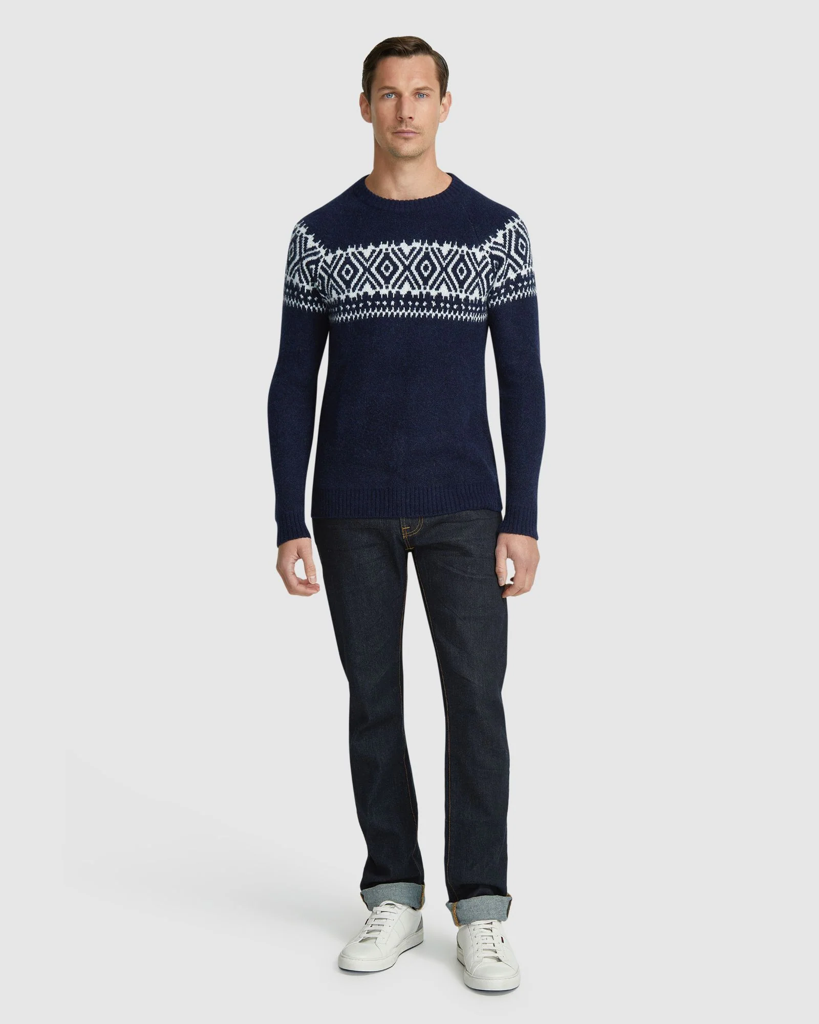 Lachie Pattern Crew Neck Knit Top