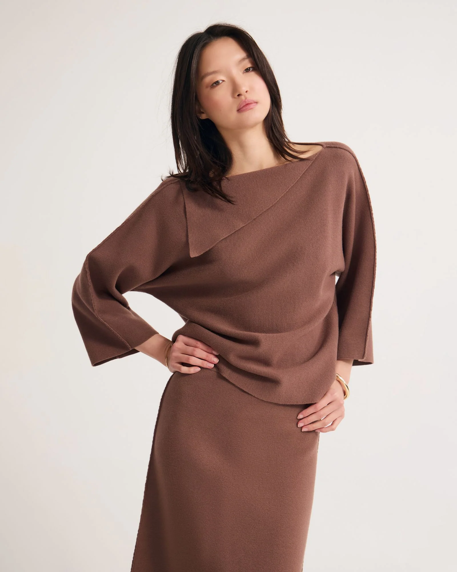 Laura Knitted Folded Collar Top - Image 12