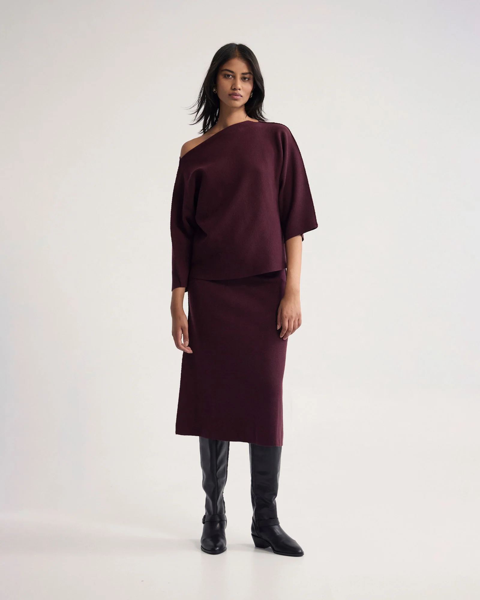Laura Knitted Folded Collar Top - Image 2