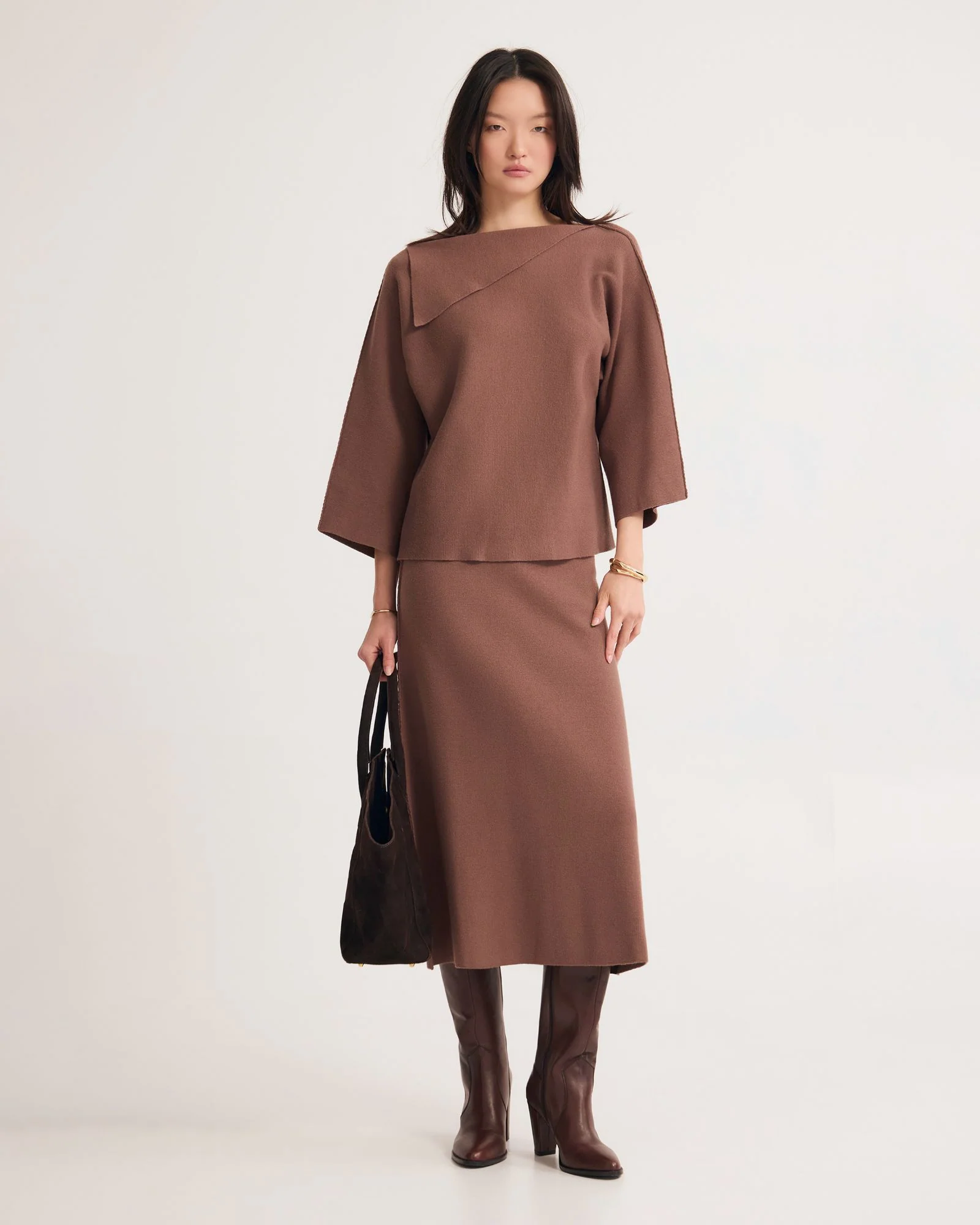 Laura Knitted Folded Collar Top - Image 8