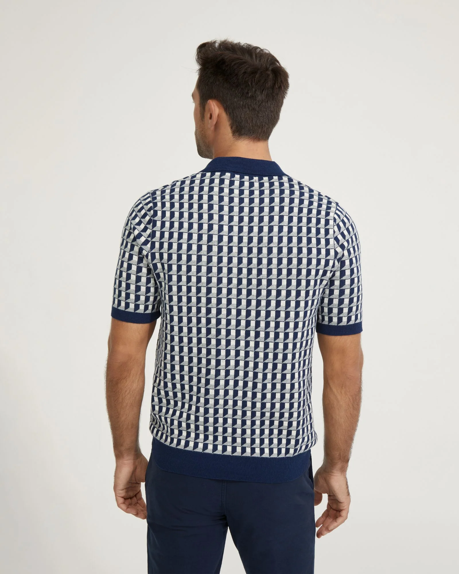 Louis Jacquard Knitted Polo - Image 3