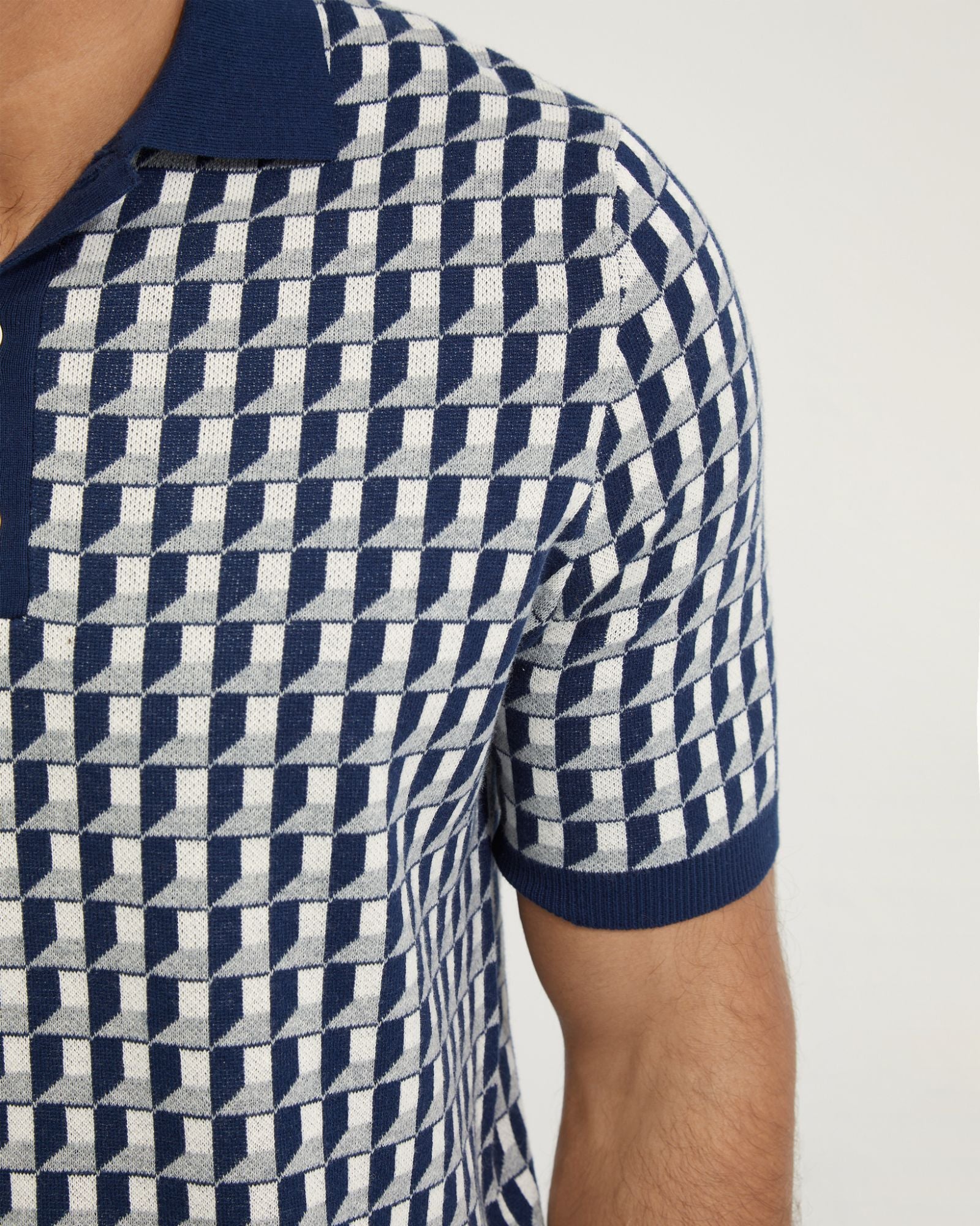 Louis Jacquard Knitted Polo - Image 6