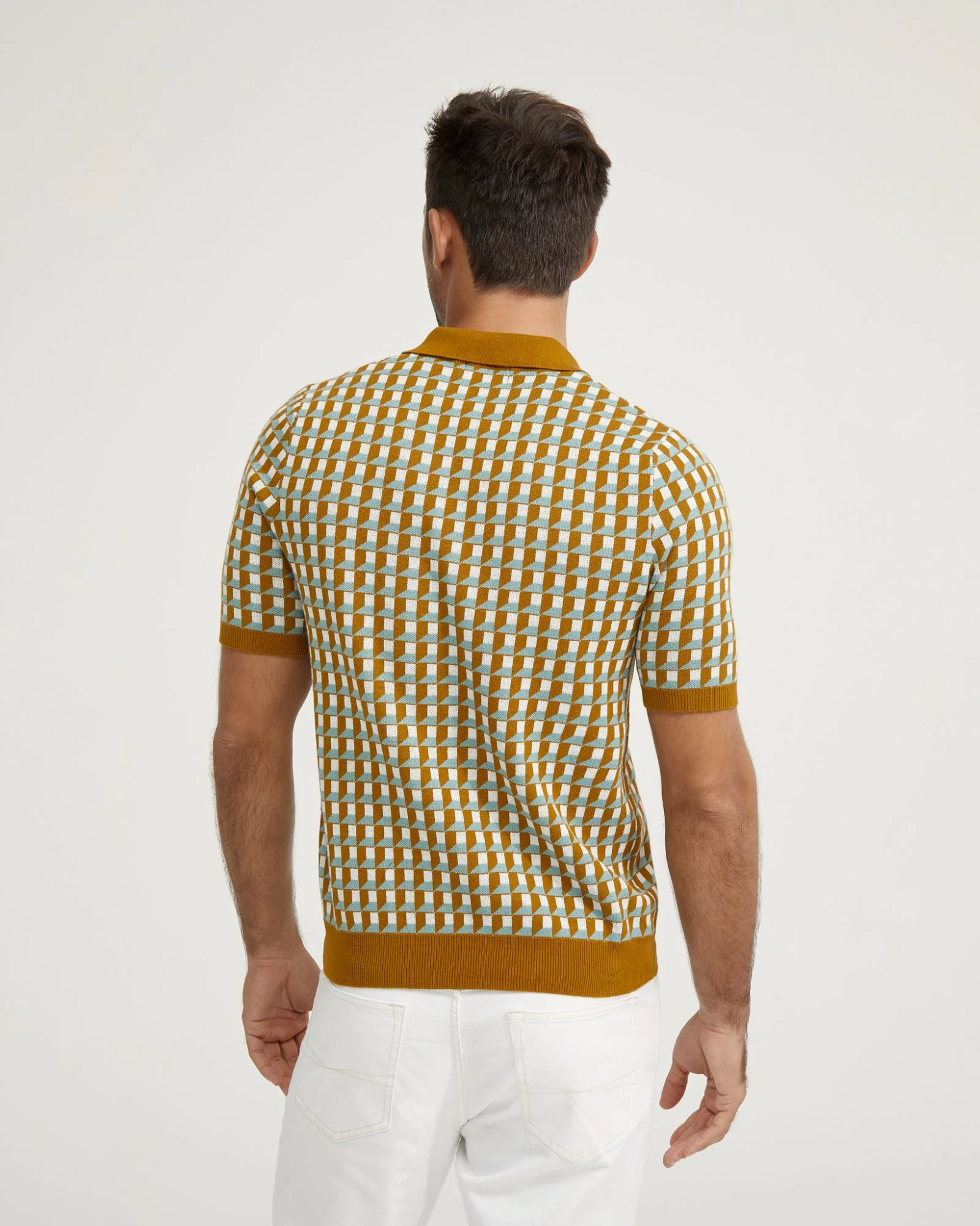 Louis Jacquard Knitted Polo - Image 9
