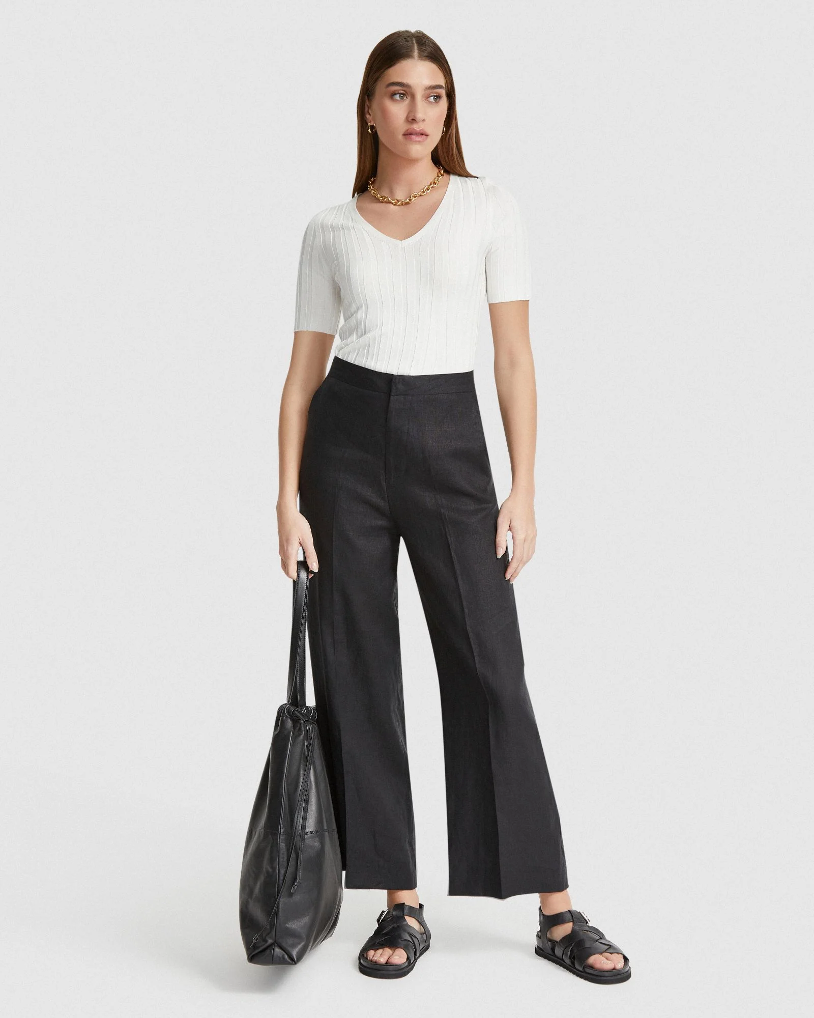 Lucy Rib V-Neck Knitted Top - Image 7