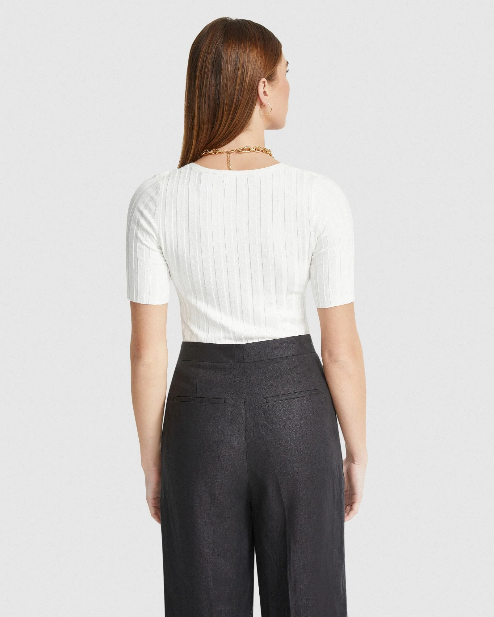 Lucy Rib V-Neck Knitted Top - Image 9