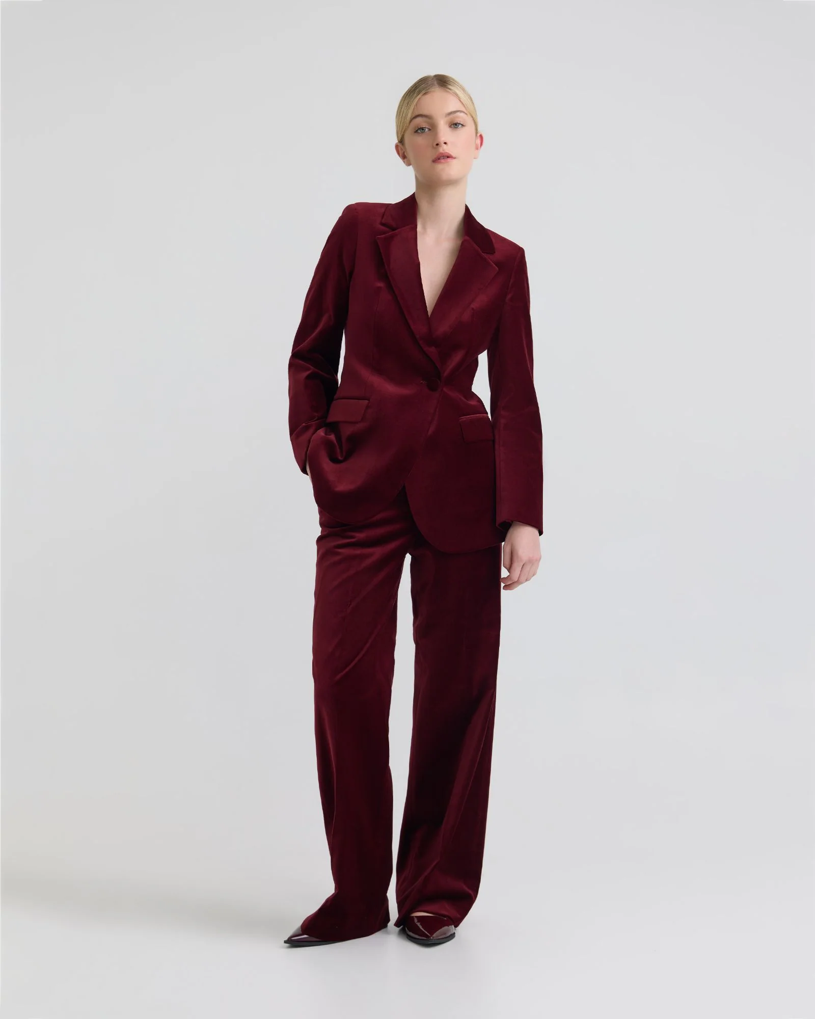 Lydia Stretch Velvet Pants - Image 12