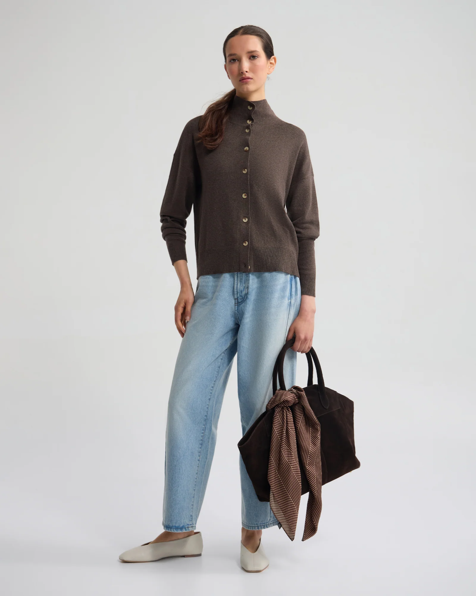 Maddison Funnel Collar Cardigan - Image 2