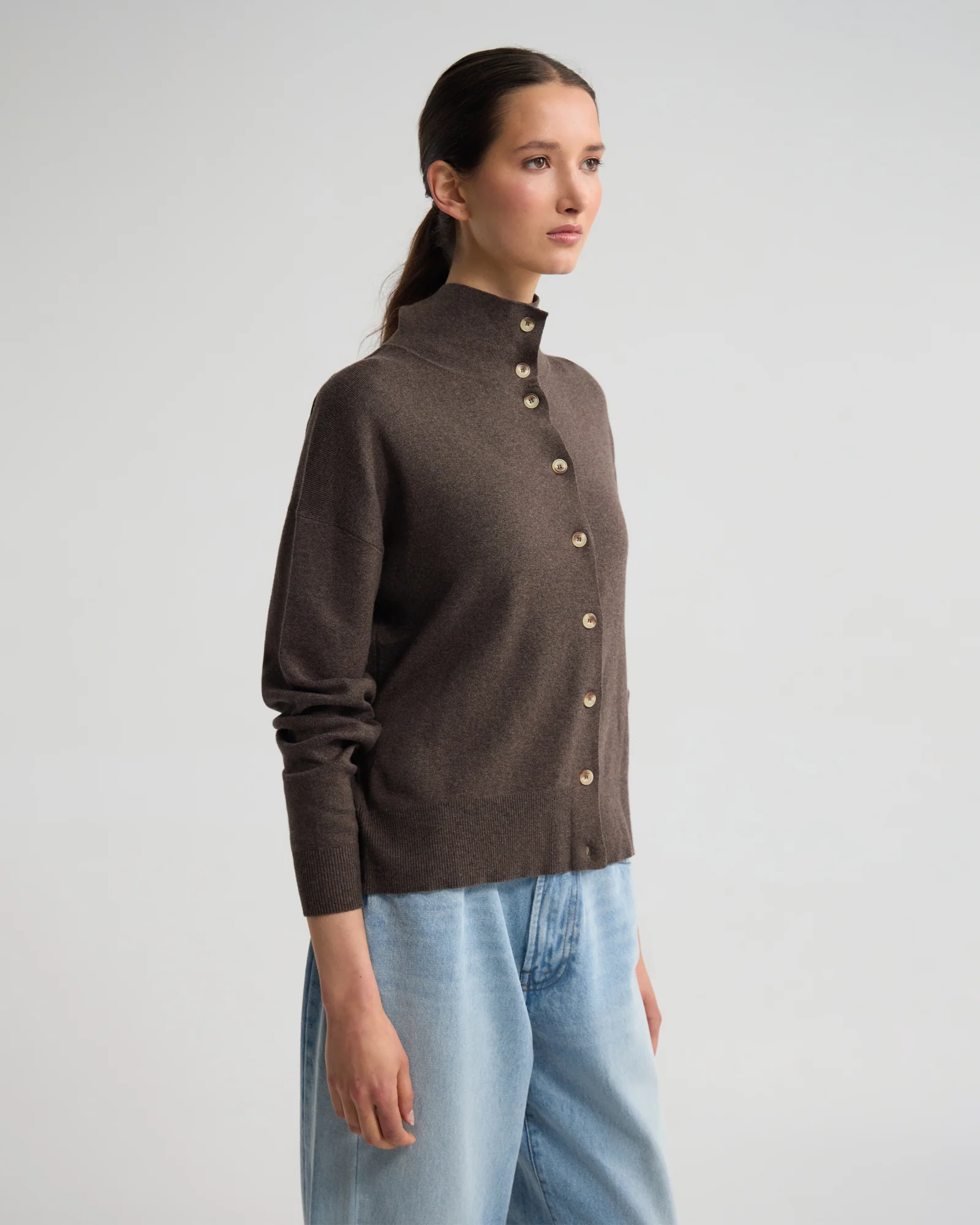 Maddison Funnel Collar Cardigan - Image 3
